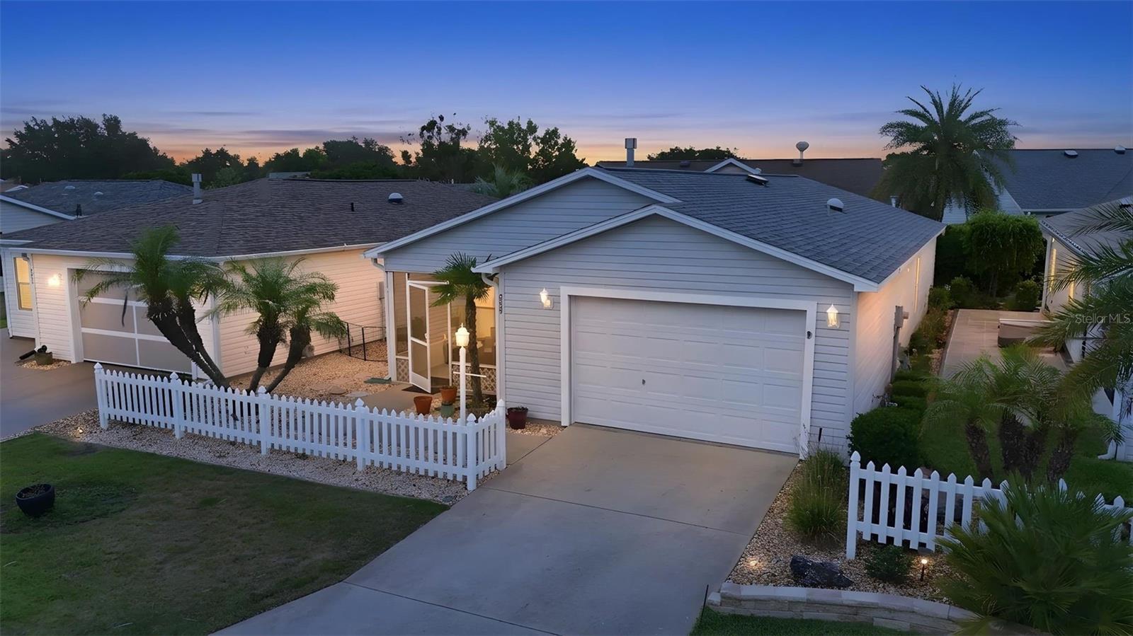 Welcome to this beautifully maintained TURNKEY Colony Patio Villa located in the highly desirable Village of Tall Trees! This home is truly MOVE--IN READY and features NO CARPET throughout with LUXURY VINYL FLOORING (2024), GRANITE COUNTERTOPS, updated cabinetry, stylish backsplash, gas cooking and NEWER APPLIANCES (2024), including a BOSCH dishwasher. A NEWER ROOF (2021), HVAC (2020). The SPACIOUS PRIMARY SUITE offers a walk in closet with custom shelving, while the primary bathroom includes granite countertops and a step--in shower. Throughout the home, you'll find thoughtful upgrades and pride of ownership. Outside, enjoy attractive landscaping and a painted garage floor that add to the home's curb appeal. Located just minutes from restaurants, shopping, golf courses, recreation centers, and the excitement of Sumter Landing, you'll have everything you need close by. 2022 Yamaha Golf Cart available for purchase. This charming villa is the perfect opportunity to start enjoying the Villages lifestyle! Schedule your private showing today!