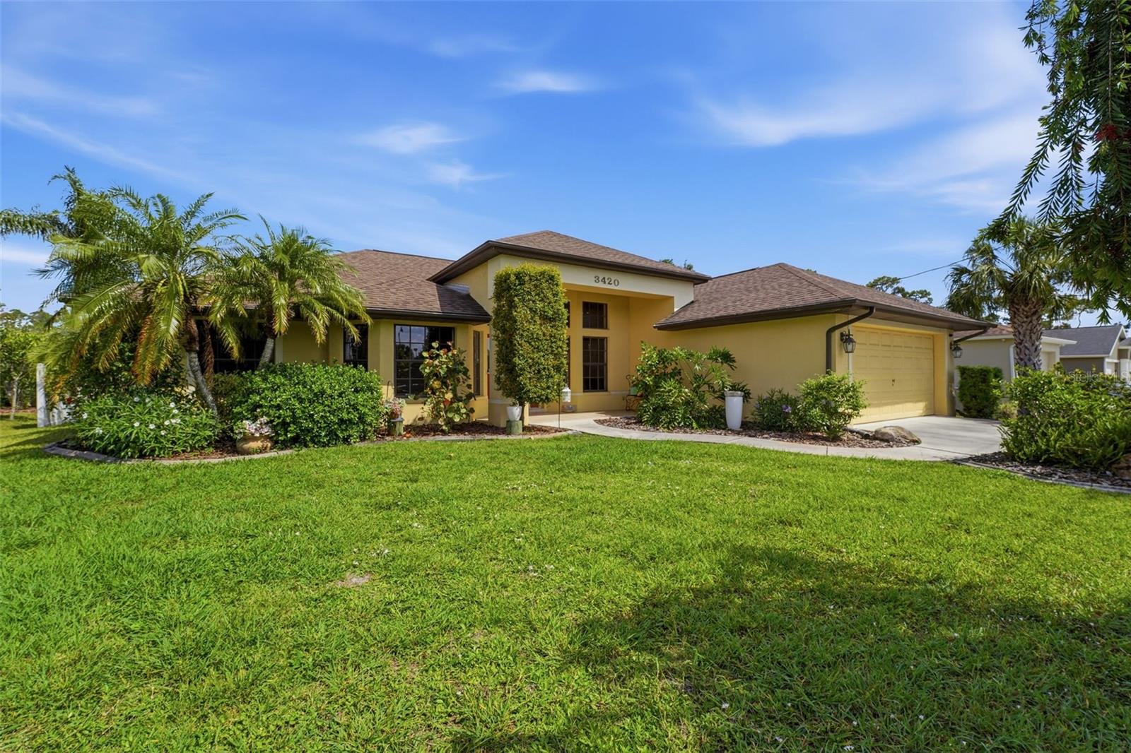 Experience the perfect blend of Florida leisure and 21st-century convenience in this exceptional 3-bedroom plus den/flex room pool home. Sold fully furnished and turnkey, this residence is move-in ready and packed with high-end "smart" upgrades that make home management effortless.

The Home
Step through the formal foyer into a light-filled sanctuary featuring soaring high ceilings and 20x20 tile throughout the main living areas. The heart of the home is an open-concept kitchen boasting:

White cabinetry and sleek granite countertops

Stainless steel appliances

A breakfast bar and cozy dinette for casual mornings

The split floor plan ensures maximum privacy. The Owner’s suite serves as a royal retreat with private sliders to the lanai, a majestic ensuite featuring a soaker tub and separate shower, and an expansive walk-in closet. On the opposite wing, two additional bedrooms share a full bath, perfect for family or guests.

Smart Features & Key Upgrades
This isn't just a house; it’s a high-functioning "smart home" designed for peace of mind:

Roof: Brand new as of 2022.

Smart Tech Included: Google Home system with Ring doorbell, Nest thermostat, and smart smoke detectors.

Security: Three Blink cameras (driveway, pool, and garage) for remote monitoring.

Pool & Lawn: Heated pool with a smart pump (SmartLife app) and a Rainbird internet-connected sprinkler system that adjusts based on local weather.

Mechanicals: Manabloc plumbing system for easy water management.

Location & Lifestyle
Outdoor living is at its finest on the oversized screened lanai and pool area, surrounded by mature landscaping. You are perfectly positioned to enjoy the best of the Gulf Coast:

Shopping & Dining: Just 1.3 miles (approx. 3 mins) to Publix, Walmart Neighborhood, Walgreens and more at Sumter and Price.

New Healthcare: Only 3.5 miles (approx. 7 mins) from the brand-new Sarasota Memorial Hospital-North Port campus currently under construction at Sumter and I-75.

Major Retail: A quick 1.9-mile drive (approx. 5 mins) to the extensive shopping corridor near 17739 S Tamiami Trail (including Cocoplum Village Shops, Starbucks, Home Depot, Walmart, and more).

Recreation: Minutes from Heron Creek Golf, the Atlanta Braves Spring Training facility, and just 20–30 minutes from the world-class Gulf beaches and historic downtown Venice.

Everything currently in the home stays with the home—simply bring your toothbrush and start living the Florida dream!