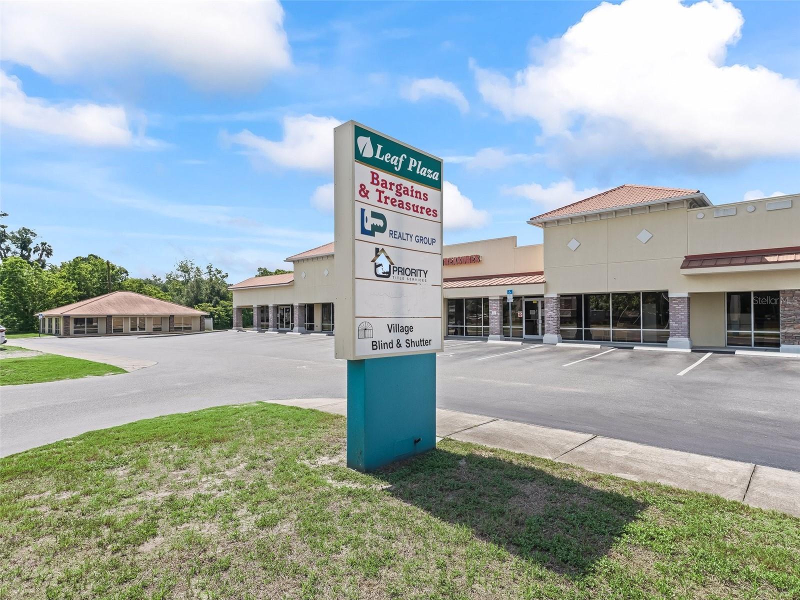 BUILDINGS FOR INVESTMENT SALE WITH PARTIAL SPACE NOW AVAILABLE FOR LEASE.  All strategically located to serve the largest 55+ Community in the world, The Villages.  Property Highlights: Located between The Villages Hwy 301 & Hwy 466 corridors.  Adjacent to the Busy Municipal Recreation Park. Dedicated Ample Parking.  Area Retail: WaWa, Aldi Foods, Walmart, McDonalds, Steak & Shake, Costco, HomeGoods, Hobby Lobby, Fresh Market and many more. Area Medical: Surgery Center, Oxford Professional Medical Park, Multiple continuing Care Facilities. Property Size: 1.84 Acres. Buildings Total: 14,400 Sq Ft.  Year Built: 2006.  Zoning: CH (Highway Commercial). Leaf Plaza serves a population of approx. 83,000 within 5-mile radius. Building 1 (4127-4137): 12,400SF has a beautifully flexible floor plan with the ability to divide or expand:  1860 SF, 1980 SF, 2460 SF or 10,000 SF & 1500 SF existing long-term tenant. Building 2 (4125): 2,000 Sq Ft Stand Alone-Fully Leased.