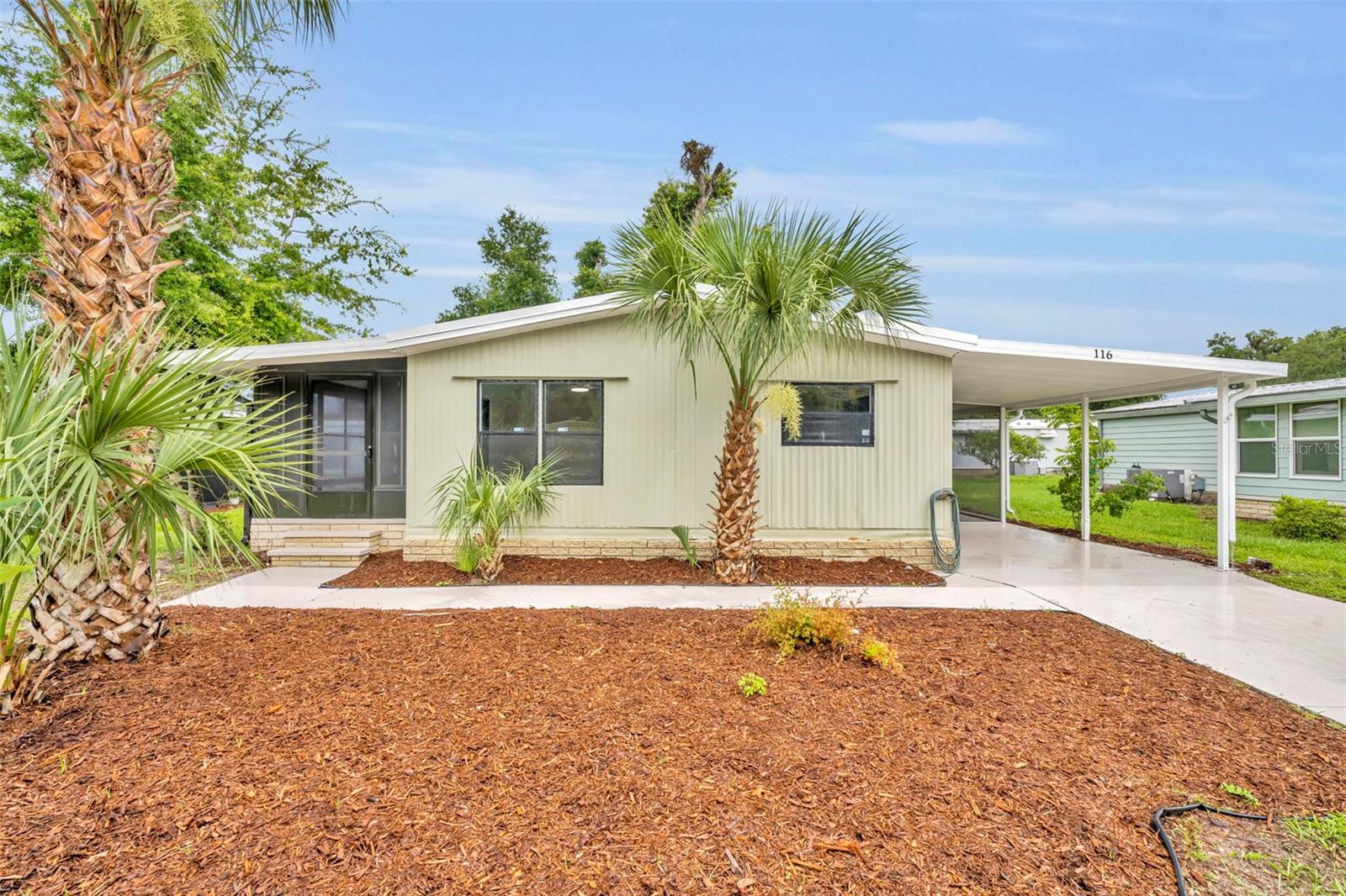 BEAUTIFULLY RENOVATED HOME ON LAND NEAR THE VILLAGES!

Welcome to this fully updated 2-bedroom, 2-bath home offering modern comfort, stylish finishes, and an unbeatable location just minutes from The Villages. Completely refreshed throughout, this move-in-ready property features a bright and inviting floor plan with all-new interior updates, fresh finishes, and brand-new appliances included.

The spacious kitchen provides plenty of cabinet space and flows seamlessly into the dining area, creating the perfect space for everyday living and entertaining. Both bedrooms are generously sized, while the two full bathrooms have been thoughtfully updated for a clean, modern feel. Ample storage can be found throughout the home.

Outside, enjoy the convenience of a deep covered carport, utility shed, and a peaceful setting on a desirable street within a welcoming golf community. Located just moments from shopping, restaurants, medical facilities, entertainment, and all the amenities The Villages has to give, you'll enjoy both convenience and a relaxed Florida lifestyle. With easy access to major highways and the Florida Turnpike, commuting is simple and efficient. No to mention, all the Villages activities are accessible and only a short golf car ride away!

For outdoor enthusiasts, Serenity Pond is just a short stroll away, offering a tranquil spot for catch-and-release fishing and enjoying nature.

Don't miss your chance to own this beautifully renovated home in a prime location. Schedule your private showing today!