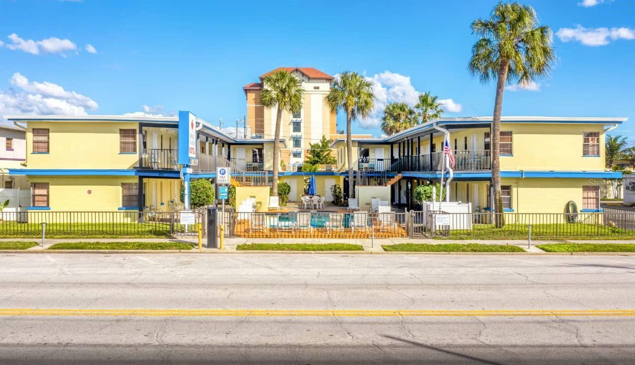 Located on beautiful Clearwater Beach. Everything has been updated. 22 unit motel on main thoroughfare with pool. Two -  2 story buildings on a 1/3 of an acre. Across the street from the beach access.