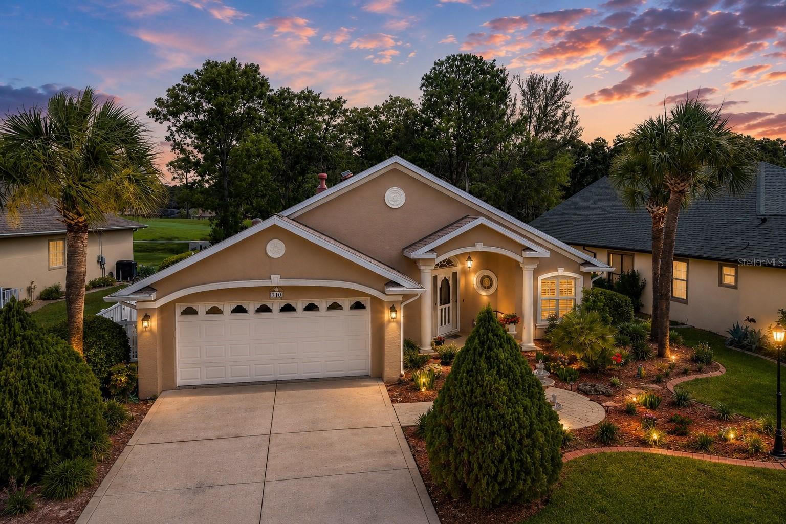 Welcome to your own private retreat in the desirable Lake Diamond Golf & Country Club community! This beautifully maintained home offers stunning golf course views and the perfect blend of comfort, style, and outdoor living. Inside, you’ll be captivated by the home’s unique architectural details, featuring numerous custom niches, elegant design elements, and thoughtful touches that add character and charm throughout the living spaces. Step outside to your sparkling chlorine pool, already plumbed for a saltwater system, where you can relax and enjoy peaceful views of the fairway. The backyard has been thoughtfully enhanced with a full irrigation system and gutters, adding both convenience and curb appeal. Enjoy peace of mind with major updates already completed, including a new roof and HVAC system in 2021, as well as a gas water heater installed in 2020. Whether you’re enjoying your morning coffee overlooking the golf course, appreciating the home’s distinctive architectural features, or entertaining family and friends poolside, this property offers the Florida lifestyle you've been dreaming of. Conveniently located near shopping, dining, and all that Ocala has to offer, this is a rare opportunity to own a move-in-ready home in one of Ocala’s sought-after golf communities.