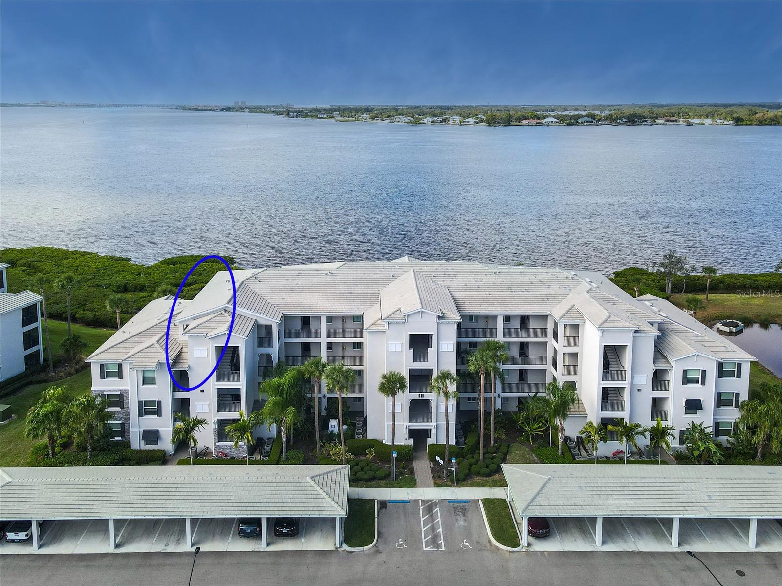 PRICE REDUCTION!!! FULLY FURNISHED!!! Approved for VA Financing!!! Introducing a Spectacular Condominium at Tidewater Preserve! Discover the epitome of luxury living in this stunning corner unit condominium located on the 4th floor of the prestigious Tidewater Preserve. Nestled in a gated community, this residence offers unparalleled elegance and breathtaking views of the Manatee River from its expansive lanai. This is a pet friendly community. Key Features: Location: Tidewater Preserve, a gated, boating community ensuring privacy and security. Floor: 4th floor corner penthouse, providing a heightened perspective and serene atmosphere. 9' ceilings. View: Enjoy picturesque river views from the spacious lanai, perfect for relaxation and entertainment. Bedrooms: 2 spacious bedrooms offering comfort and style. Bathrooms: 2 well-appointed bathrooms for convenience and luxury. The main bedroom has two walk in closets and a walk in shower. The kitchen has quartz countertops and stainless steel appliances. Crown molding throughout! Sliding doors to the private lanai with a northwestern view. BEAUTIFUL SUNSETS!!!  Hurricane Impact Windows. There is a large private, 8X12 storage closet with a lock. There are simply too many features and benefits to list. Imagine waking up to the tranquil sounds of birds and enjoying evening sunsets from your private lanai. The open-concept living spaces, stylish bedrooms, and modern bathrooms make this condominium an ideal retreat. Central Location: Conveniently situated near highway I75, providing easy access to various amenities and attractions. This includes shopping, theater, hospitals, professional sports, airports, world class beaches, etc. Community: Tidewater Preserve offers a range of amenities, fostering a sense of community and well-being. Enjoy the 3 large community pools and fitness centers. Large Clubhouse and kitchen, pool tables, fireplace, library, endless events, marina, tennis courts, kayaks, canoe launch and scenic trails. Whether you're a nature enthusiast, looking for a central location, or seeking a secure and gated community, this condominium at Tidewater Preserve has it all. Don't miss the opportunity to make this corner unit your home and experience the luxury of riverfront living. Or consider this as an investment until you are ready to move in. Schedule a viewing now and immerse yourself in the charm and sophistication of this exceptional condominium at Tidewater Preserve!