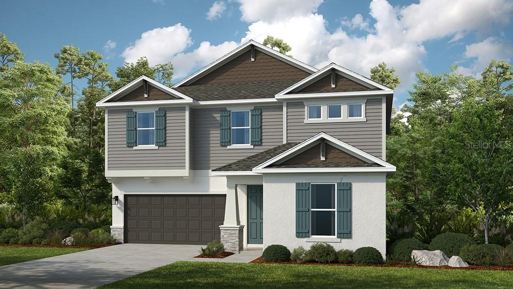Virtually Staged. Under Construction. What's Special: Close to Park | Dedicated Study | Game Room | Close to Trails. New Construction - September Completion! Built by America's Most Trusted Home Builder. Welcome to the Seaside at 7821 Centaurus Way in Cassia at Skye Ranch! This new home offers a spacious and flexible layout designed for everyday living and easy connection. The main level features a private bedroom suite with its own full bathroom, ideal for guests or extended stays, along with a dedicated study and open living space where the great room flows into the dining area and kitchen with a center island. Step outside to the covered lanai and enjoy seamless indoor and outdoor living. Upstairs, the primary suite serves as a true retreat with a spa-inspired bath and a large walk-in closet, while a generously sized game room creates the perfect space for movie nights, play, or relaxation. Three additional secondary bedrooms with a shared full bathroom, and a conveniently located laundry room complete the upper level. Skye Ranch sits in a prime Sarasota location at Clark and Lorraine Roads, offering a vibrant setting with access to the Skye Ranch K-8 school. The community preserves natural beauty with grand oaks, palms, wetlands, lakes, and native wildlife. Miles of trails connect you to nature, parks, and exceptional on-site amenities. Additional Highlights Include: gourmet kitchen, dedicated study in place of flex room, sliding glass door in the great room, tray ceiling package, deluxe primary bath with shower and garden tub, outdoor kitchen rough-in, cushion close doors and drawers in kitchen, upgraded quartz countertops, 8' interior doors, impact windows, additional lighting throughout, and pre-plumb for a laundry tub. Virtually staged photos are for representative purposes only. MLS#A4690492