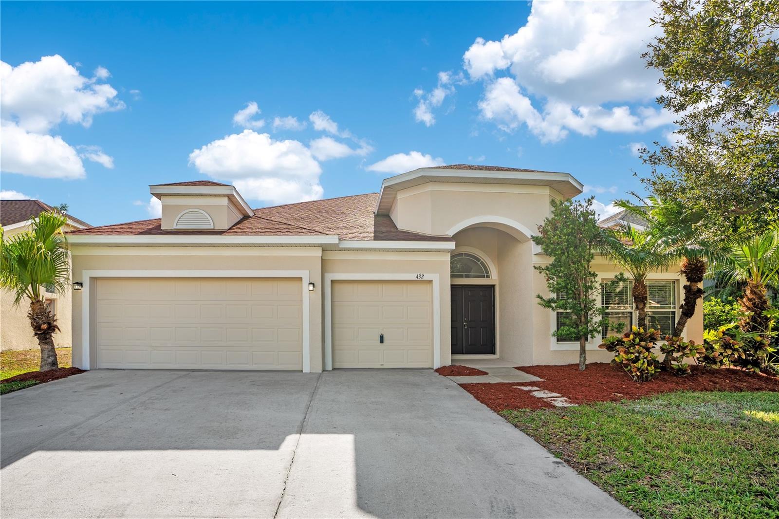 Located in the gated Mira Lago West section of Ruskin, this 4 bedroom, 3 full bath home offers 3,038 sqft, a 3 car garage, and a seller credit of up to $17,633 toward buyer closing costs, prepaid expenses, and/or an interest rate buydown when using Seller’s preferred lender. The flexible floor plan includes an upstairs loft and a split-bedroom layout, with the primary suite privately positioned at the rear of the home and three secondary bedrooms on the opposite side.The kitchen has granite counters, wood cabinets, an island, breakfast bar, and pantry, opening to the family room and covered patio. A separate living and dining area, breakfast nook, and inside laundry room add more usable space on the first floor. The primary suite includes two walk-in closets, dual sinks, a garden tub, and a separate tiled shower. Tile and LVP flooring run throughout with no carpet. 2026 updates include two new A/C systems, fresh interior paint, new LED lighting, new bathroom fixtures and faucets, new smoke detectors, refreshed landscaping with irrigation, with roof replacement and exterior paint planned pending HOA approval. Out back, the covered patio and vinyl fenced yard offer private outdoor space, with I-75, E.G. Simmons Park, Little Harbor, shopping, dining, and Gulf Coast recreation nearby. Incentive is subject to lender approval, loan program restrictions, and terms outlined in the executed contract.