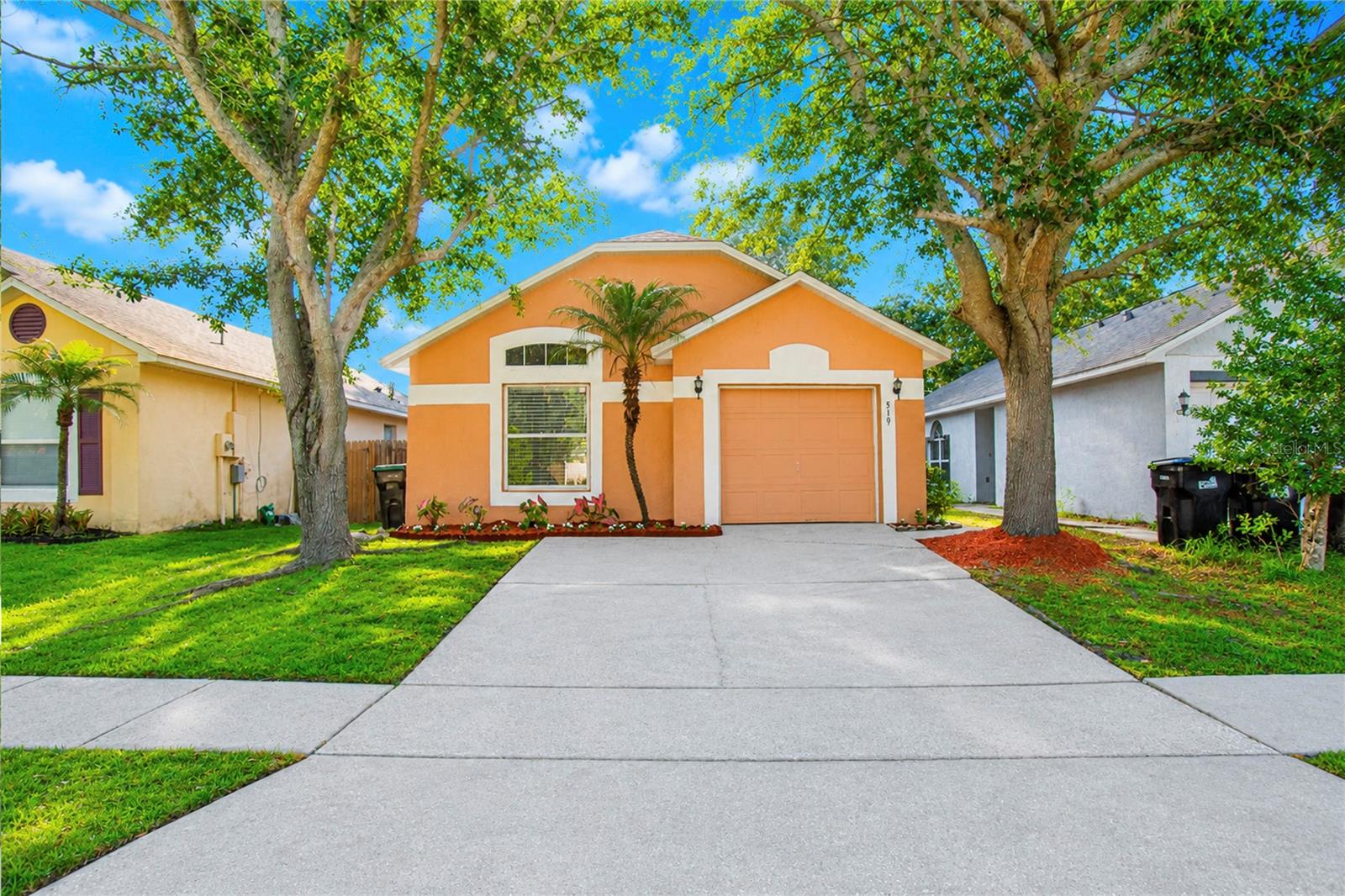 Charming and Move-In Ready 3-bedroom, 2-bathroom single story home in the desirable Orlando area with LOW HOA! This beautiful home greets you with refreshed curb appeal landscaping and a warm, welcoming entrance. Ceramic tile flows throughout the home, absolutely no carpet! You'll love the bright, natural light and ceiling fans throughout, creating a comfortable atmosphere in every room. The lovely kitchen offers extra eating space and comes equipped with a New stainless steel Refrigerator, New Dishwasher, and New Garbage Disposal, along with new hardware at the kitchen sink. Enjoy peace of mind with major updates including a Newer Roof (2023), A/C (2025), Water Heater (2019), New sink hardware in the primary and guest bath. New Washer and dryer are included. Step through the gorgeous French doors to your covered, private patio, fully fenced for privacy, the perfect spot to relax and enjoy Florida living. Located just minutes from major highways, dining, and shopping, this home offers both convenience and lifestyle. Schedule your showing today!