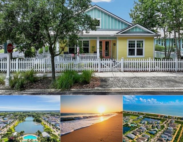 The salt air finds you first. Then the shade of a corner lot, the glimmer of pond water through the trees, and the slow exhale that comes with knowing — this is the one.
Built for those who understand that coastal living isn't an aesthetic, it's a way of life, this Key West cottage on Laughing Gull Lane delivers the rare combination of thoughtful design and craftsmanship and effortless outdoor living. Enjoy a day at the beach or the resort style community pool -head home and rinse off under the outdoor shower, pour something cold, and settle into the screened paver lanai as the fire pit crackles and the evening softens around you. Enjoy peace of mind with hurricane windows and doors and stem wall foundation. 
Inside, the details speak quietly but clearly — 10' ceilings, solid core doors, two-step crown molding, porcelain wood-look tile throughout and built-in speakers for music that follows you from the kitchen to the porch without missing a beat. The chef's kitchen is built for those who cook with intention — KitchenAid commercial style appliances, 6-burner gas, pot filler, dovetail cabinetry with pull-out shelving and spice storage. Nothing cluttered. Nothing overlooked.
The owner's suite is your anchor — insulated for true quiet, outfitted with a custom closet, sitting area, and a French door that opens to the wraparound porch where mornings are best spent doing nothing at all.
Guests settle in easily. The yard is fenced and private. The garage is oversized and insulated. Security is wired. New A/C and refrigerator in 2024. Buyer To Verify Measurements.
Some come and vacation here. Others are smart enough to stay. Come Discover 38 Laughing Gull Ln nestled inside of Beach Haven along scenic A1A- just 8 miles from Crescent Beach and a mile south of Marineland.