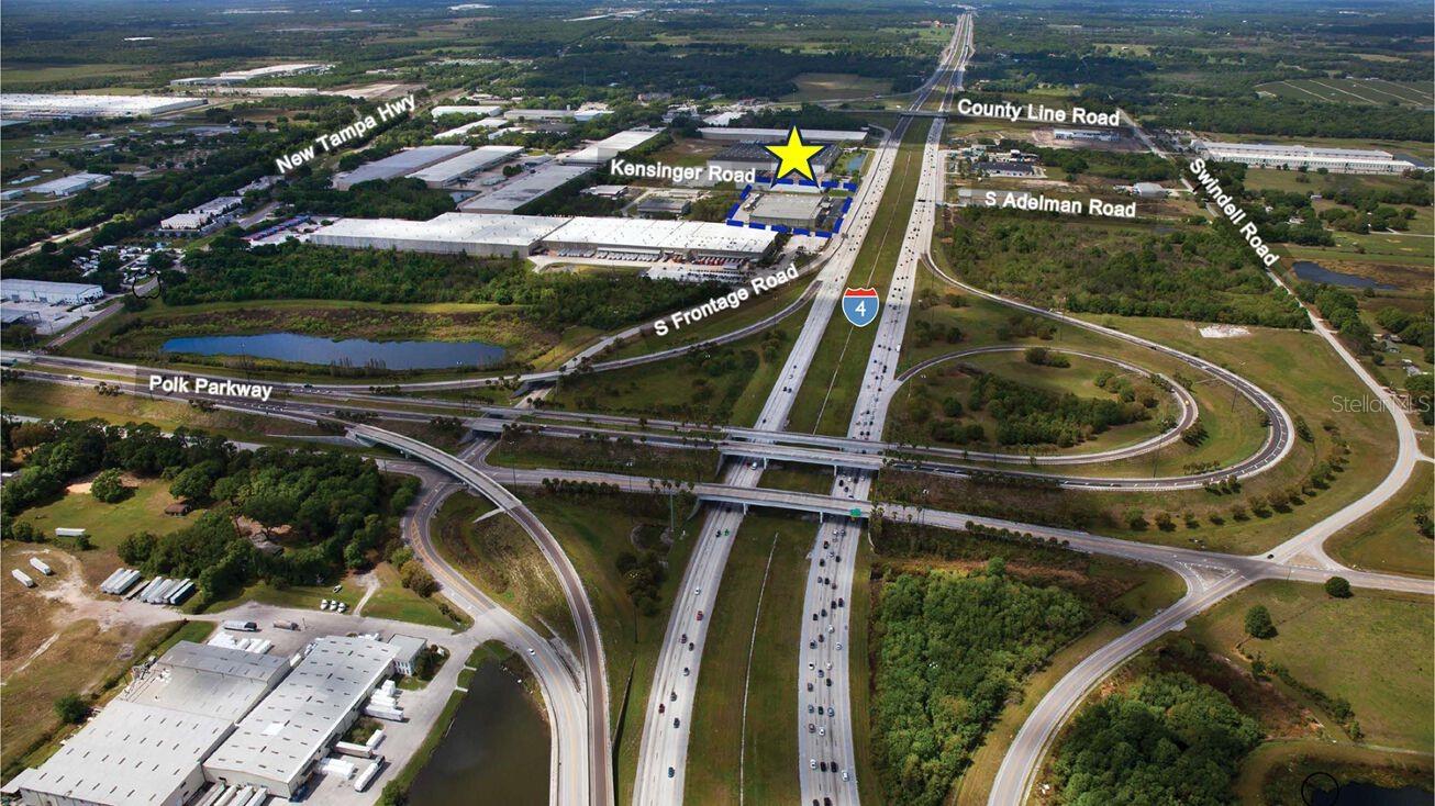 Single Tenant / Prime Location - Light Industrial Building with Covered Service Bay. 
High visibility immediately bordered by South Frontage Rd and Interestate 4 to the north and Kensinger Road to the west. 
Highlights: *High Visibility on I-4 * Additional Office Space on Mezzanine Level *Ample Parking *Fully Fenced Property
*Billboard Sign Income : Long Term Lease on I-4