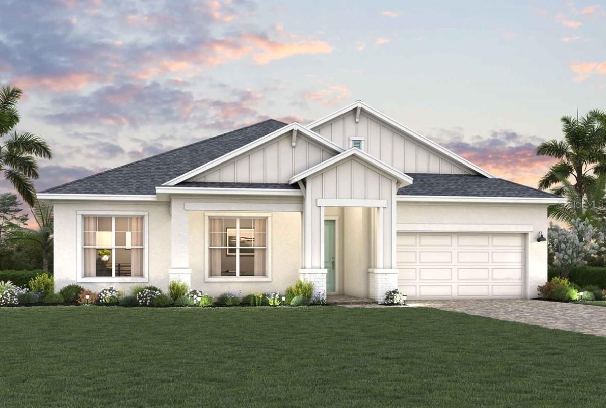 Under Construction. Experience elevated Florida living in The Wagoner floor plan by David Weekley Homes, ideally located in the Tampa-area community of SeaFlower in Bradenton.
Showcasing a striking coastal elevation, this home blends timeless architectural charm with modern luxury. Inside, vibrant natural light fills the open-concept living spaces, creating an airy, designer-inspired setting perfect for both everyday comfort and entertaining.
The heart of the home is a stunning, showroom-style kitchen featuring an impressive expanse of cabinetry, prep space, and a presentation island—ideal for hosting gatherings or enjoying casual family meals.
Step outside to your extended lanai, offering generous covered outdoor living space and a seamless transition from indoors to out. The southern-facing backyard exposure maximizes natural light throughout the day, providing the perfect setting to relax, entertain, or design your dream outdoor oasis.
Retreat to the private Owner’s Suite, complete with a spa-inspired en suite bath and a deluxe walk-in closet. Secondary bedrooms provide comfortable accommodations for family members or visiting guests, each offering space for personalized style.
Built for both beauty and peace of mind, this home also features hurricane-impact windows, combining safety, efficiency, and storm protection with everyday comfort.
Enjoy luxury, durability, and exceptional craftsmanship in this thoughtfully designed home in Bradenton, where coastal elegance meets modern convenience. **Property taxes shown are estimates only.