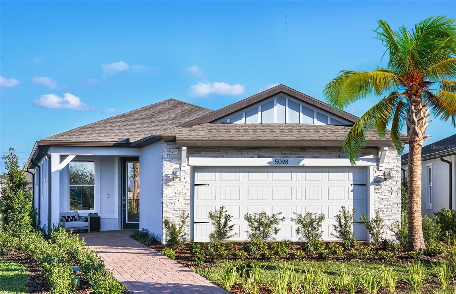 Model Home Available Now! Enjoy all the benefits of a new construction home and soak up the Florida sunshine at Tampa's hottest 55+ community known for its resort-style pool, expansive 19,000 sq. ft. clubhouse, café, sports courts, and fitness center. Active adult living has never been better. Now is the time to meet new friends, stay socially connected, and enjoy the best in retirement living at Del Webb Bexley. This perfectly sized Contour model home is located on a highly desired cul-de-sac homesite. This home features an open-concept floor plan and a covered, screened lanai overlooking a water view. 
The kitchen features classic wood cabinets, quartz countertops, a large island, and Whirlpool appliances including a gas range, dishwasher, refrigerator, and microwave. There is tile flooring in the main living areas, flex room, laundry room, and bathrooms, and stain-resistant carpet in the bedrooms. The Owner’s suite also has a water view, a tray ceiling, a spacious walk-in closet, and a bathroom with a walk-in shower and dual sinks. There’s also a versatile flex room, ideal for a home office or craft room. 
Additional features and upgrades include a laundry room with a Whirlpool washer and dryer, a glass insert front door, and a Smart Home technology package. Because this is a model home, it also features high-end light fixtures and trim work details throughout. 
Call or visit today and ask about our limited-time incentives and special financing offers!