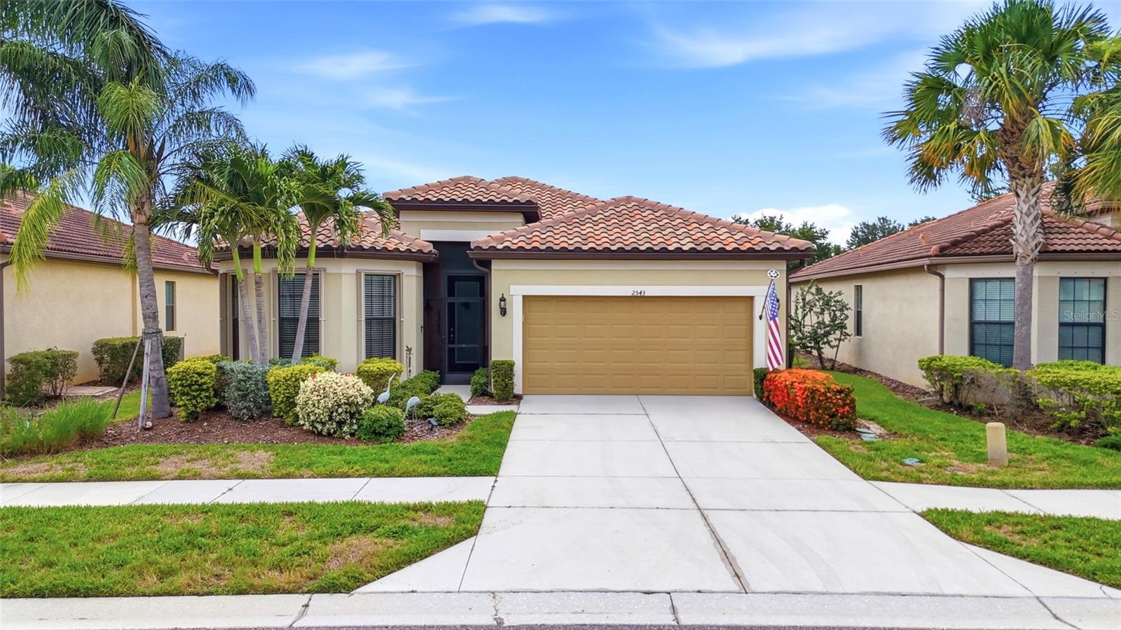 Waterfront Luxury & Active Living in Cypress Falls – A Premier 55+ Gated Community at Del Webb in beautiful North Port. Nestled along a tranquil waterfront setting, this amazing FULLY FURNISHED home offers the perfect blend of luxury & provides an unparalleled Florida lifestyle in a vibrant & welcoming community. Thoughtfully curated upgrades & nearly 2,000 sq. ft. of beautifully designed living space come together to create a residence that is effortlessly comfortable! This highly sought-after Vernon Hill II model is MOVE IN READY & features an open-concept floor plan w/ 3 bedrooms, 2 baths + a versatile den/flex room, allowing you to tailor the space to your lifestyle. The kitchen stands as the crown jewel of the home, captivating w/ exquisite wood cabinetry (w/crown molding) & an oversized center island w/ recessed lighting above that invites gatherings & culinary creativity. Stainless steel appliances, closet pantry, breakfast nook w/ an upgraded optional entertainment package w/extended cabinets, custom tiled backsplash & under/over cabinet lighting adding a touch of sparkle & sophistication. Just off the living room, the refined owner’s suite features a large window, tray ceiling & a private en-suite bath. The resort-style, zero-entry walk-in shower features a frameless glass enclosure and convenient grab bars. A sleek double vanity with one sink, pairs with a single vanity that also includes a sink, while a discreet water closet and spacious linen closet add both comfort and storage. The expansive walk-in closet features wall-to-wall shelving making wardrobe organization effortless. At the front of the home, a beautifully appointed guest bedroom & an additional full bath provide comfort & privacy for visitors. The versatile den/office creates a peaceful space for work or relaxation, while the 3rd bedroom offers flexibility for a variety of uses. The interior utility room is complete w/ a washer & dryer, full sink vanity & added wood cabinets above providing the perfect space for all your laundry essentials. Glass sliders blur the line between indoors & out, filling the home w/ natural light & creating a breezy & open ambiance. Step outside to an EXTENDED lanai designed as a private oasis, complete w/ a Storm Smart electric roll-down shade, added outdoor gazebo & brick pavers. Additional highlights include accordion hurricane shutters, a garage screen system & overhead garage storage shelving. The roof & hot water heater were both replaced in 2024, offering added peace of mind. A complete upgrade list is attached in the MLS. Say goodbye to mundane chores, as lawn care & irrigation are part of the community services here. The community is small enough to still have a small town feel, while large enough to have all the activities & amenities you’d love to enjoy in your retirement years including: a resistance pool, beach access pool, spa, pickle ball courts, bocce ball, billiard's, horseshoes, library, internet café; to the numerous clubs and classes, Bridge, poker, euchre, yoga, tai chi, water aerobics, dance club & more! Community activities also include Bingo, parties & professional entertainment. Active individuals & enthusiasts will revel in the community's tennis courts, while the 55+ community aspect ensures a neighborly vibe w/ plenty of engaging activities for the mature homeowner. This home is more than a place to live, it’s a lifestyle. Make this home yours today & step into a life of convenience!