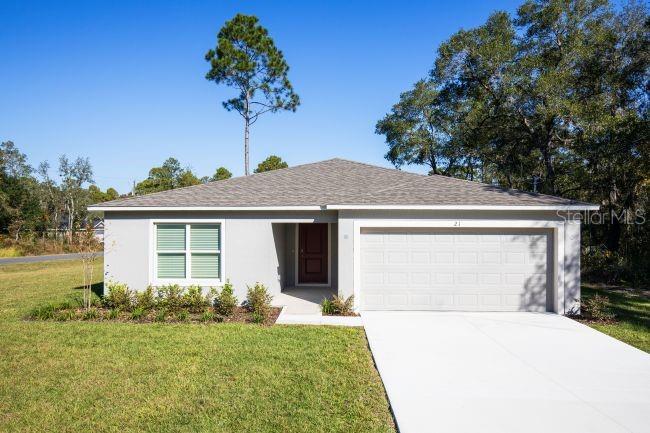 Pre-Construction. To be built. Experience the perfect combination of function, style, and convenience in The Violet, a thoughtfully designed home that caters to today’s lifestyle. Situated on an oversized corner lot in the heart of Inverness, Florida just 40 miles from Ocala, this home provides the peace of small-town living while keeping you close to modern amenities and everyday conveniences. Surrounded by carefully preserved natural resources, Inverness provides abundant opportunities for fishing, hiking, kayaking, and outdoor recreation. 

Step inside through the welcoming foyer and immediately feel at home. The split-bedroom layout ensures privacy, with two spacious secondary bedrooms near the entry, separated by a full bath, and complemented by a linen closet for extra storage. The open-concept kitchen features quartz countertops, a large island, and a full line of appliances, including an ENERGY STAR® side-by-side refrigerator, flowing seamlessly into the bright Great Room and dining nook perfect for entertaining or everyday living.. Beaming with sunshine the sliding doors from the Great Room open to an extended rear patio, inviting outdoor relaxation or gatherings. 

The primary suite provides a private retreat in the back of the home with dual vanities, a walk-in shower, and a spacious walk-in closet. Ceramic tile flooring extends throughout the main living areas, while the bedrooms feature plush carpet for added comfort. Cordless blinds are installed throughout the home, and the centrally located laundry room, complete with a washer and dryer, provides a convenient walk-through to the two-car garage. Outside, professional landscaping with an irrigation system enhances the curb appeal, while architectural shingles add lasting beauty and durability. 
Smart home technology enhances everyday living with a Ring Video Doorbell, Smart Thermostat, Keyless Entry Smart Door Lock, and Deako Switches. Backed by a full builder warranty, The Violet is designed for peace of mind, style, and effortless living. Don’t wait to claim your spot on this oversized corner lot, schedule a private tour today and enjoy modern amenities, thoughtful design, and the natural charm of Inverness every day.
