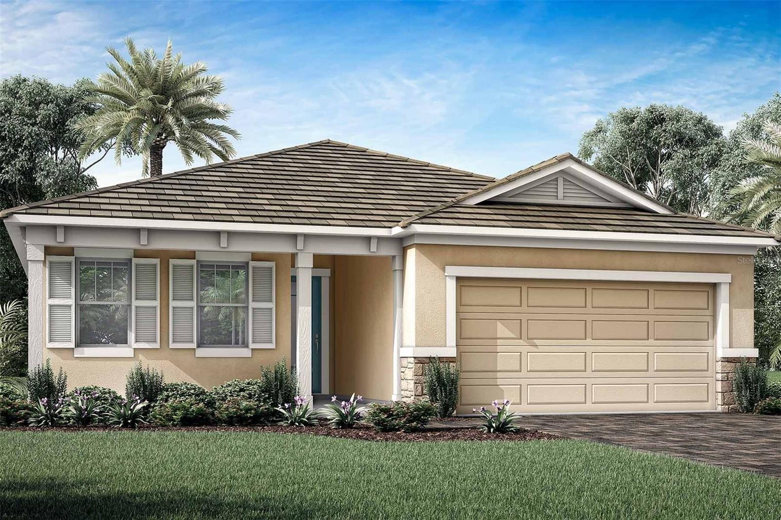 Designed with a calm, contemporary feel, this Gateway home offers open, spacious living enhanced by thoughtful design selections throughout. The kitchen features soft-gray cabinetry with clean modern lines, bright white quartz counters, a horizontally staggered tile backsplash, an undermount stainless sink, and a full Whirlpool stainless-steel appliance suite—along with an ENERGY STAR® side-by-side refrigerator. Wood-look plank tile in a warm driftwood shade stretches through the main living areas in a stylish staggered pattern, while the bedrooms are finished with light beige carpeting for added comfort. A private study near the entry offers flexibility for work or quiet retreat. The owner’s suite provides a soothing escape with dual rectangular sinks and a glass-enclosed shower wrapped in marble-inspired tile stacked to the ceiling. Additional highlights include raised-height bath vanities, 8-foot interior doors, impact-rated windows, a powder room on the first floor, and a covered lanai finished with textured coastal pavers. A washer and dryer are already included for easy move-in. Sunstone residents enjoy two amenity campuses, featuring resort-style pools with lap lanes, a fitness center, pickleball courts, firepit lounges, dog parks, a tot lot, and lively gathering spaces hosted by a full-time Lifestyle Director. Set within a gated community close to dining, shopping, entertainment and Gulf beaches, this home blends modern comfort with the vibrant energy of Wellen Park. 
***Photos, renderings and plans are for illustrative purposes only and may vary from the actual home. Pricing, dimensions and features are subject to change without notice or obligation. Photos may be of a model home and not the home offered for sale.