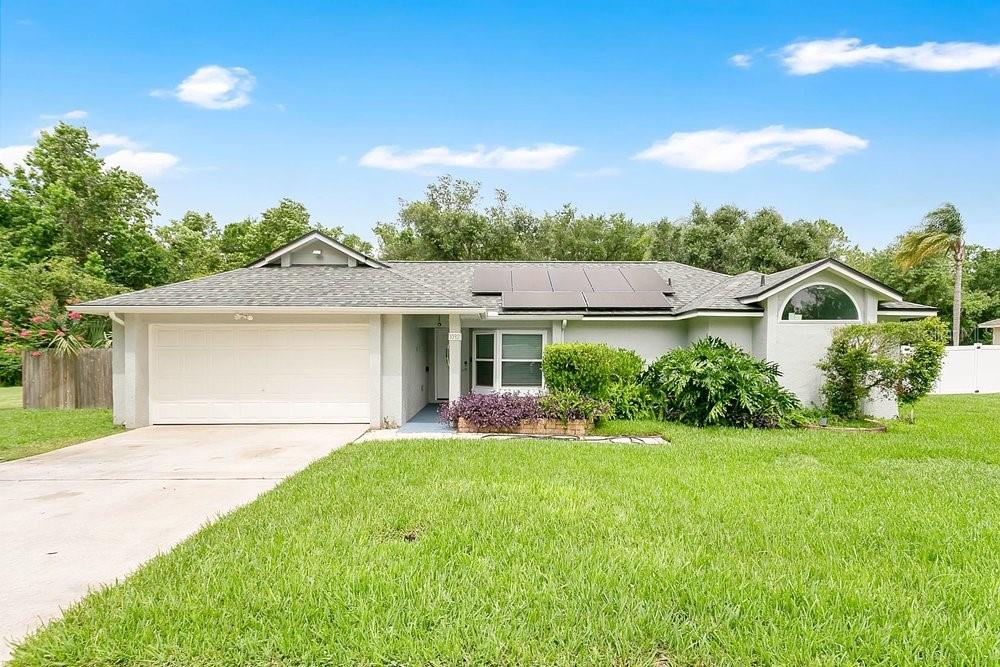 Welcome to Twin Rivers, one of Oviedo’s most desirable established communities! Situated on an oversized lot backing to conservation, this beautifully updated 4-bedroom, 2.5-bath home offers 2,111 square feet of thoughtfully designed living space with no rear neighbors and exceptional privacy. Inside, you’ll find a spacious split floor plan featuring luxury vinyl flooring, stainless steel appliances, granite countertops, and a versatile office/flex room with French doors that’s perfect for working from home, a playroom, or additional living space. The heart of the home opens seamlessly into the large family room and screened porch, creating the ideal setting for both everyday living and entertaining. A professionally completed addition in 2023 expanded the home’s living area, adding valuable square footage and functionality. The primary suite offers dual walk-in closets and a comfortable retreat at the end of the day. Major updates have already been completed for peace of mind, including a new roof (2022), HVAC system (2023), updated plumbing (2019), and newer windows throughout. Additional features include a sprinkler system, storage shed, 220-volt EV charging outlet in the garage, and an assumable solar system with a monthly payment of approximately $174, helping offset utility costs. Step outside and enjoy the oversized, fully fenced backyard overlooking conservation land, providing a private outdoor setting rarely found in this price range. Conveniently located near Riverside Park, Twin Rivers Golf Club, UCF, Seminole State College, Lockheed Martin, Siemens, shopping, dining, and major roadways. With a low HOA of just $237 annually, this move-in-ready home combines space, upgrades, energy efficiency, and an unbeatable location. Schedule your private showing today!