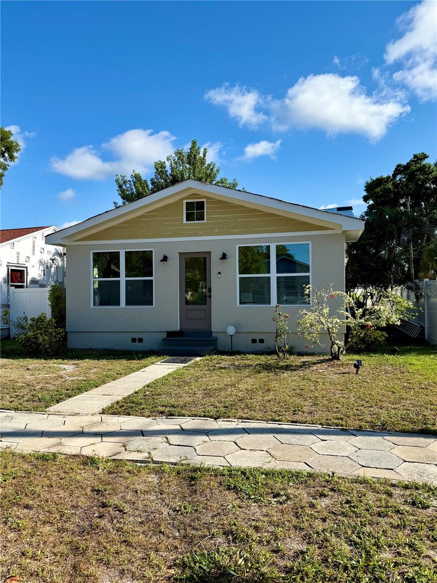 North Kenwood
1948 Main cottage 3 bed 2 bath. Granite counter tops, stainless appliances, gas range, gas dryer, gas tankless water heater, plantation shutters, 9ft. 16ft. covered deck off of back sliders. 

2020 1 bed 1 bath ADU over 2 car air conditioned and finished garage. ADU has separate entrance, power, tankless hot water heater and address.
ADU and garage both cooled with mini split systems. Granite counter tops. Refrigerator and washer/ dryer only appliances used. Stove and dishwasher new since installed. Kitchenette in garage along with plumbed shampoo chair. 
New standing seam metal roof on main house permitted and being installed.
Total square ft. 1848
One mile walk from Grand Central District
.4 miles from Booker Creek park.
