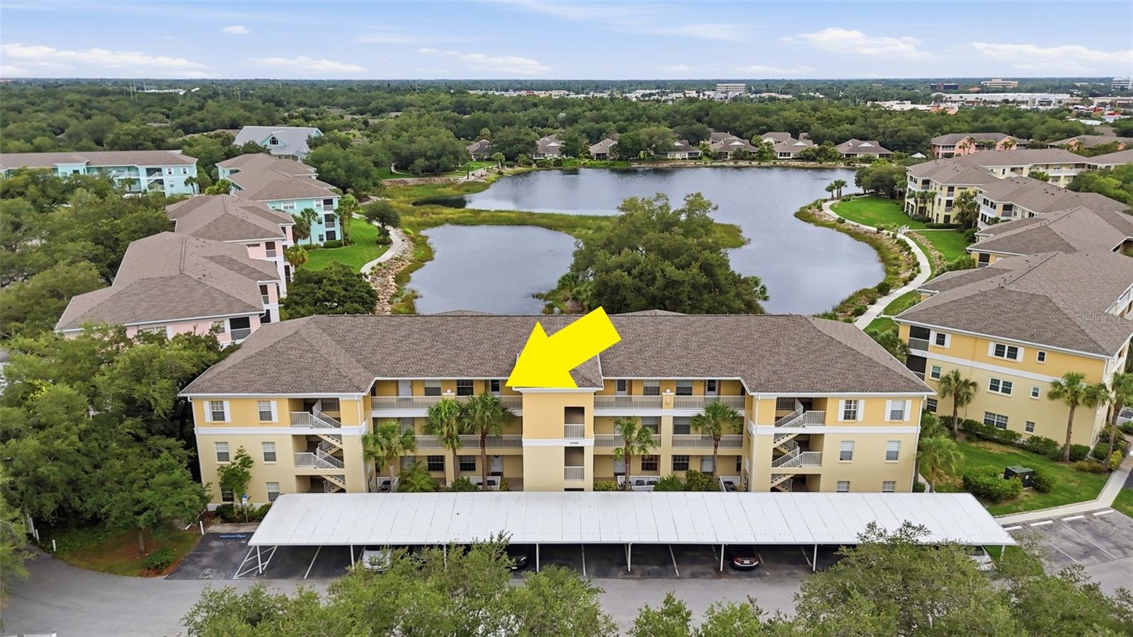 TOP-FLOOR LAKEVIEW CONDO IN WATERSIDE II AT HERITAGE OAK PARK

Enjoy peaceful lakefront living in this beautifully updated 2 bedroom, 2 bathroom third-floor condo located in the sought-after Waterside II section of Heritage Oak Park. Offering serene water views, luxury vinyl flooring throughout, and an open-concept design, this move-in-ready residence combines comfort, style, and low-maintenance living. Bright living spaces, modern finishes, and a screened lanai overlooking the lake create the perfect setting for relaxing or entertaining while enjoying Southwest Florida's year-round sunshine.

INTERIOR FEATURES

• Third-floor condo with beautiful lake views
• 2 bedrooms, 2 bathrooms
• Luxury vinyl flooring throughout
• Open-concept living and dining area
• Abundant natural light throughout
• Spacious layout designed for everyday living and entertaining
• Sliding glass doors leading to the screened lanai

KITCHEN FEATURES

• Stainless steel appliances
• Quartz countertops
• Eat-in kitchen with dinette area
• Breakfast bar seating
• Closet pantry for additional storage
• Ample cabinet and counter space
• Functional layout overlooking the main living areas

PRIMARY SUITE

• Spacious primary bedroom with lake views
• Large walk-in closet
• Private en-suite bathroom
• Dual sink vanity
• Walk-in shower
• Comfortable and private retreat

GUEST ACCOMMODATIONS

• Spacious guest bedroom
• Built-in closet
• Nearby full guest bathroom
• Ideal setup for family and visitors

EXTERIOR FEATURES

• Screened lanai overlooking the lake
• Peaceful park-like setting
• Beautiful water views
• Perfect space for morning coffee or evening relaxation
• Maintenance-free condominium living

HERITAGE OAK PARK COMMUNITY AMENITIES

• Gated community
• Clubhouse with community activities and events
• Heated community pool
• Fitness center
• Tennis courts
• Shuffleboard courts
• Scenic walking paths
• Beautifully landscaped grounds
• Active social atmosphere

LOCATION HIGHLIGHTS

• Located in the desirable Heritage Oak Park community
• Close to shopping, restaurants, and entertainment
• Convenient access to medical facilities and everyday services
• Near golf courses, parks, and recreational opportunities
• Short drive to Charlotte Harbor boating and fishing
• Easy access to Southwest Florida's Gulf beaches

Whether you're searching for a seasonal retreat, investment property, or full-time residence, this beautifully updated lakeview condo offers the perfect combination of comfort, convenience, and resort-style community living in one of Port Charlotte's most desirable gated communities.