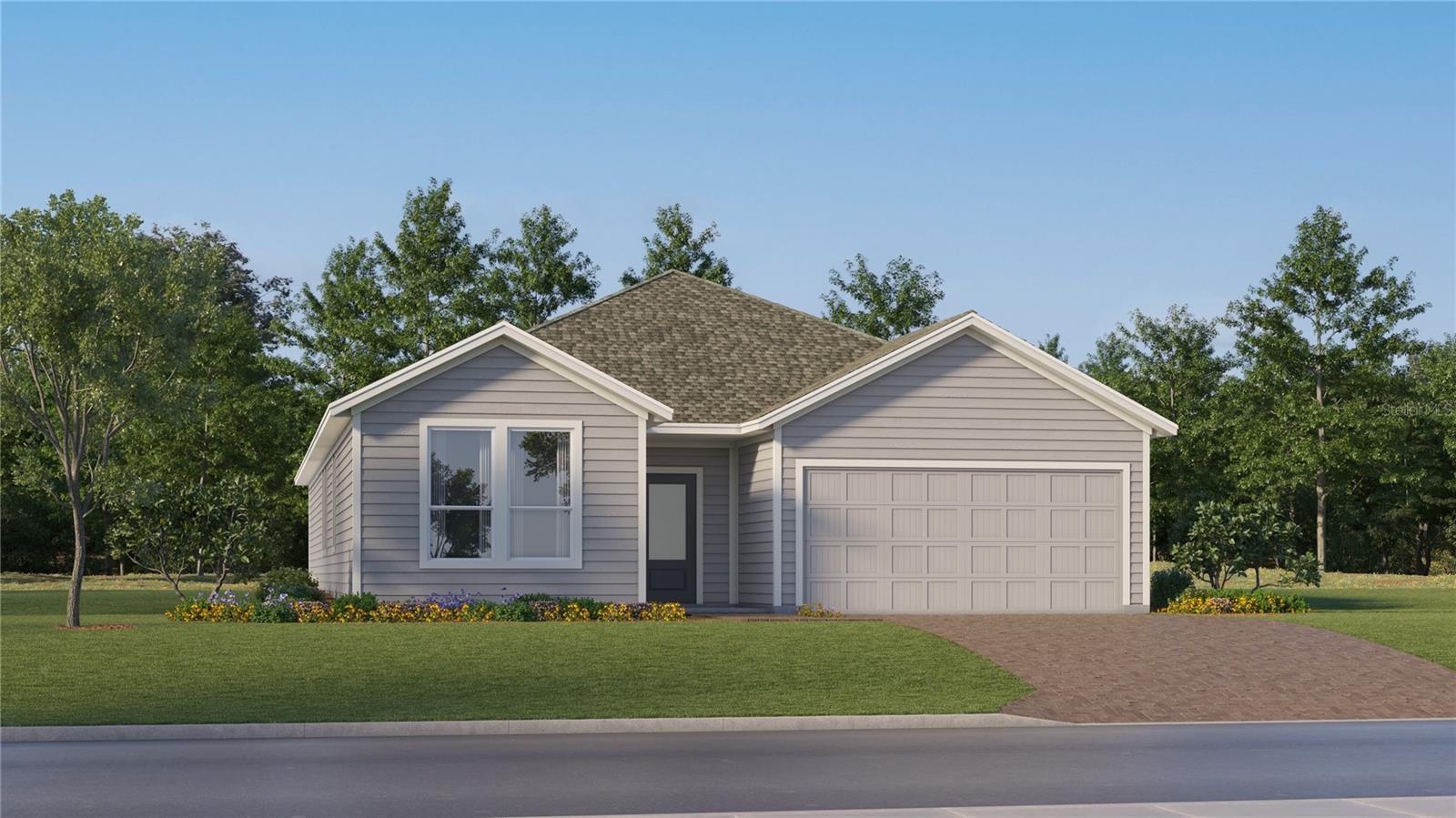 Under Construction. This popular new Hendrix is a four-bedroom home with convenient single-story living. Three secondary bedrooms are located near the front of the home off the foyer, near a versatile flex space ready to be used as an office or studio. An open-concept floorplan blends the kitchen, living and dining areas with easy access to a covered patio, while a luxe owner’s suite is nestled into a private rear corner, providing direct access to a full bathroom with dual sinks and a walk-in closet. Each home comes with Lennar’s Everything’s Included® promise, which includes new appliances as well as quartz countertops, blinds, and more in the price of your home. Wellness Ridge is one of the most modern and anticipated new communities. R19 insulation is used to provide a quiet, comfortable and highly energy efficient home. LP Siding provides durability and impact resistance for your beautiful Florida home. Welcome to Wellness Ridge the community that was designed to provide a Healthy & Active Lifestyle!! Community Features include: Sports Courts, Clubhouse, Fitness Center, Conservation Areas, Playground, Resort Style Swimming Pool and Multi-Use Trails. This beautiful home is very close to Lake Louisa State Park. Clermont is one of the fastest-growing cities in Central Florida. Strategically located close to Orlando and theme parks, it is known for its picturesque hills and pristine lakes. Schedule your appointment today!