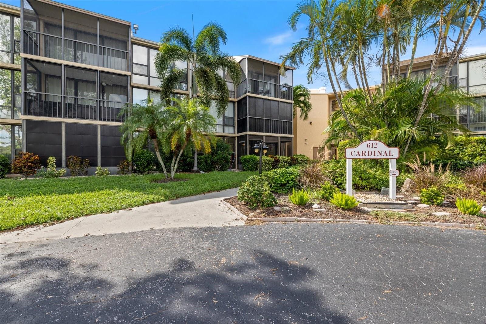 Welcome to your easy slice of Paradise in Bird Bay Village.

This beautifully maintained ground-floor 1-bedroom, 1-bath condo in the desirable Cardinal building offers the perfect blend of comfort, convenience, and lifestyle. Step inside to find a freshly painted interior, updated flooring, and a bright, open living space that flows seamlessly to a screened lanai—an ideal spot to enjoy your morning coffee or unwind after a day at the beach.

The kitchen has been thoughtfully updated with modern countertops, stainless steel appliances, and a deep farmhouse sink, creating a space that feels both functional and inviting. The spacious bedroom features a large walk-in closet, while additional storage just outside the unit provides room for bikes, beach gear, and more. With a newer water heater (2023) and A/C (2015), this home is move-in ready and designed for easy living.

Bird Bay Village is known for its resort-style amenities and vibrant lifestyle. Enjoy access to a junior Olympic-size pool, fitness center, tennis and pickleball courts, bocci, clubhouse, library, and a full calendar of social activities year-round. Whether you prefer an active day on the courts or a relaxed afternoon by the pool, there’s something here for everyone.

The building features a newer roof (2022), shared laundry, and welcoming outdoor seating areas. The HOA covers exterior maintenance, water, sewer, trash, pest control, and recreational amenities—allowing you to truly enjoy a low-maintenance lifestyle.

Located just 2 miles from the Gulf beaches and minutes to Historic Downtown Venice, you’ll have easy access to dining, shopping, and the Legacy Trail for biking and walking.

Whether you’re looking for a seasonal getaway, investment opportunity, or a full-time residence, this condo offers flexibility and value in one of Venice’s most sought-after communities.

Come experience Bird Bay Village—where every day feels like a vacation.