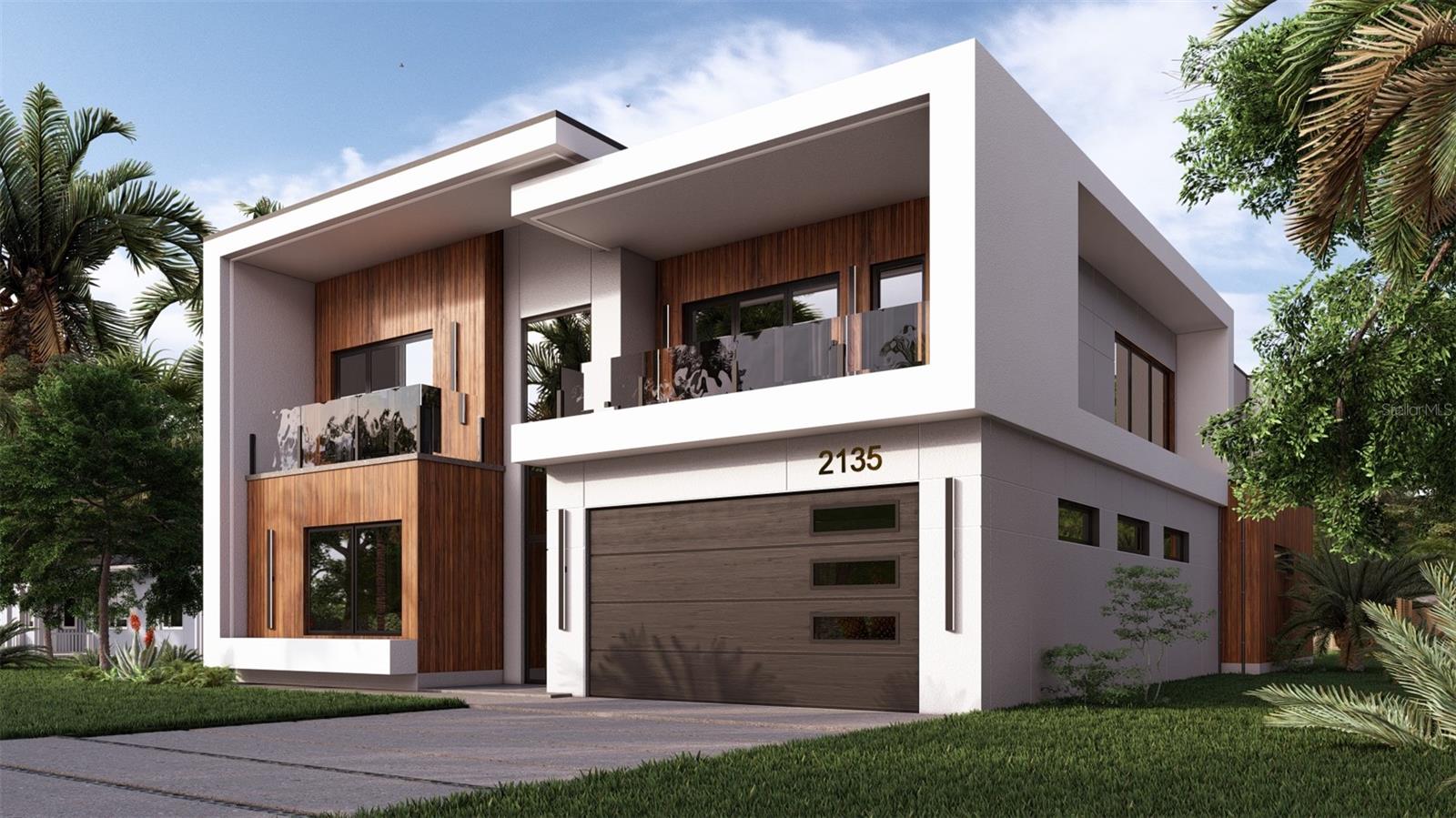 Under Construction. Step into a realm of refined living with this one-of-a-kind, custom-designed new-construction home in Arlington Park. Crafted to redefine luxury, this residence offers upgrades and thoughtful details rarely seen in the market, catering to the discerning buyer who values design excellence, originality, and exceptional craftsmanship. Built with concrete block construction from the slab to the roof and featuring hurricane-rated windows and doors, this home ensures both durability and peace of mind. The contemporary exterior design exudes sophistication, blending wood siding with porcelain matte slabs. The 3-car garage provides ample space for vehicles and storage. Designed for both privacy and entertainment, the home features a seamless flow throughout. With an elevator for accessibility and convenience, every level of this residence is within easy reach, making it ideal for multi-generational living. Every detail has been meticulously curated with top-of-the-line finishes, fixtures, and hardware, complemented by porcelain tiles, wood flooring, custom Italian cabinetry, and modern interior doors throughout. Each bedroom in this home is an en-suite with a private balcony, offering unmatched comfort and privacy. The primary bedroom and office are conveniently located on the first floor, while upstairs, three additional en-suite bedrooms and a theater room provide ample space for both residents and guests.Upon entry, the foyer makes a breathtaking first impression, showcasing a floating staircase with seamless glass railings and a living garden beneath. A feature wall enhanced by designer sconces sets the tone for the rest of this extraordinary home. The modern kitchen balances elegance and warmth, equipped with luxury Sub-Zero and Wolf appliances, custom cabinetry, and eye-catching countertops and backsplash. A large pantry provides abundant storage and additional workspace. The kitchen flows effortlessly into the living area, creating a central hub perfect for gathering and relaxation. Tall ceilings, a standout light fixture, and an accent wall with a water vapor fireplace and TV enhance the modern comfort of the living space. Custom cabinetry and upscale finishes extend seamlessly to the expansive luxury pool deck. The heated saltwater pool with a spa is complemented by an outdoor kitchen featuring premium appliances and custom cabinetry. A fire pit adds ambiance, while the unique putting green offers endless entertainment for golf enthusiasts and guests alike. This outdoor space is as functional as it is luxurious—perfect for hosting or unwinding in style. The office is a productive haven, enhanced by wallpaper and the option for custom cabinetry. Two thoughtfully designed laundry rooms—one on each floor—are equipped with stackable washers and dryers, quartz countertops, and decorative wallpaper to elevate everyday tasks. Each guest bathroom serves as a private retreat, outfitted with Brizo fixtures, custom cabinetry, porcelain shower walls, smart toilets, and elegant lighting. The spa-inspired primary bathroom includes his-and-her wet rooms, a double vanity, a freestanding bathtub, porcelain accent walls, Brizo fixtures, and even a sauna for total relaxation. On the upper level, three additional en-suite bedrooms feature impeccable finishes, while the recreation room or theater provides the perfect setting