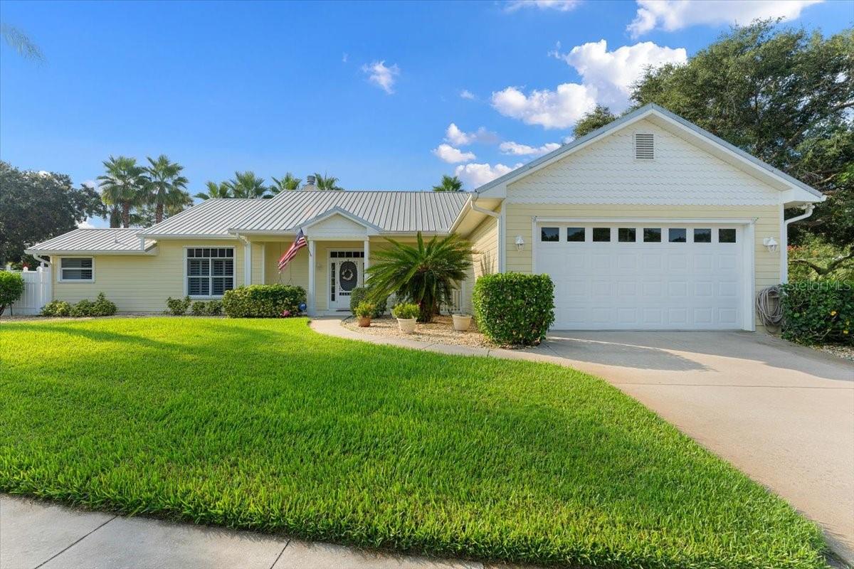 Welcome to a beautiful coastal dream home at 701 Saxon Palm Ct, New Smyrna Beach, FL! This stunning 3-bedroom, 2 bath nestled on the corner of a quiet cul-de-sac located on beachside with a luxury pool and outside shower will surely captivate your heart.
Upon entering, you'll be greeted by the warm and inviting ambiance and just the right amount of natural light to filter through with beautiful custom wooden shutters. The elegant hardwood floors add a timeless charm to the entire space. The kitchen showcases beautiful accents, adding character and charm to this heart of the home.
As the temperatures drop, cozy up by the gas fireplace, creating a warm and inviting living room atmosphere. The interior has been freshly painted within the past 2 years, exuding a sense of freshness and modernity. The exterior is framed with Hardy Board, providing both durability and aesthetic appeal.

Delight in the luxury of your own private pool, complete with a pool heater for year-round enjoyment. The beautiful inground pool is perfect for hosting gatherings and creating lifelong memories. Grilling enthusiasts will appreciate the convenience of an outside gas grill, ideal for entertaining family and friends.

Indulge in ultimate relaxation in the jacuzzi bathtub, perfect for soothing your senses after a long day. Additionally, you'll find an outside enclosed shower, providing a refreshing experience while enjoying the outdoors. The master bath conveniently offers an outside entrance to the pool, making a quick dip just steps away. The tile showers in the bathrooms offer both style and durability. The inside utility room boasts a sink, cabinet, and closet, providing ample storage and functional space for all your needs.  

The metal roof not only enhances the visual appeal of the house but also offers durability and longevity. Step outside onto the front and back porch, both featuring PVC flooring, creating a seamless flow between indoor and outdoor living spaces. The screened porch provides a serene oasis to relax and unwind.


Rest assured, this property is located in a no-flood zone, ensuring your peace of mind during inclement weather. The absence of an HOA grants you the freedom to personalize your living experience to your heart's content. Moreover, the lot behind the house cannot be built upon due to a right-of-way, preserving your privacy and tranquility.

Enjoy the privacy and security offered by the PVC fencing surrounding the property. The garage door comes with an opener for your convenience, making parking a breeze. A new sprinkler system, installed just a year ago, ensures your lawn and garden remain lush and vibrant. The kitchen, living, and dining areas are adorned with elegant crown molding, adding a touch of sophistication.
 

Don't miss the opportunity to make this exquisite property yours. Schedule a viewing today. ;Water: City