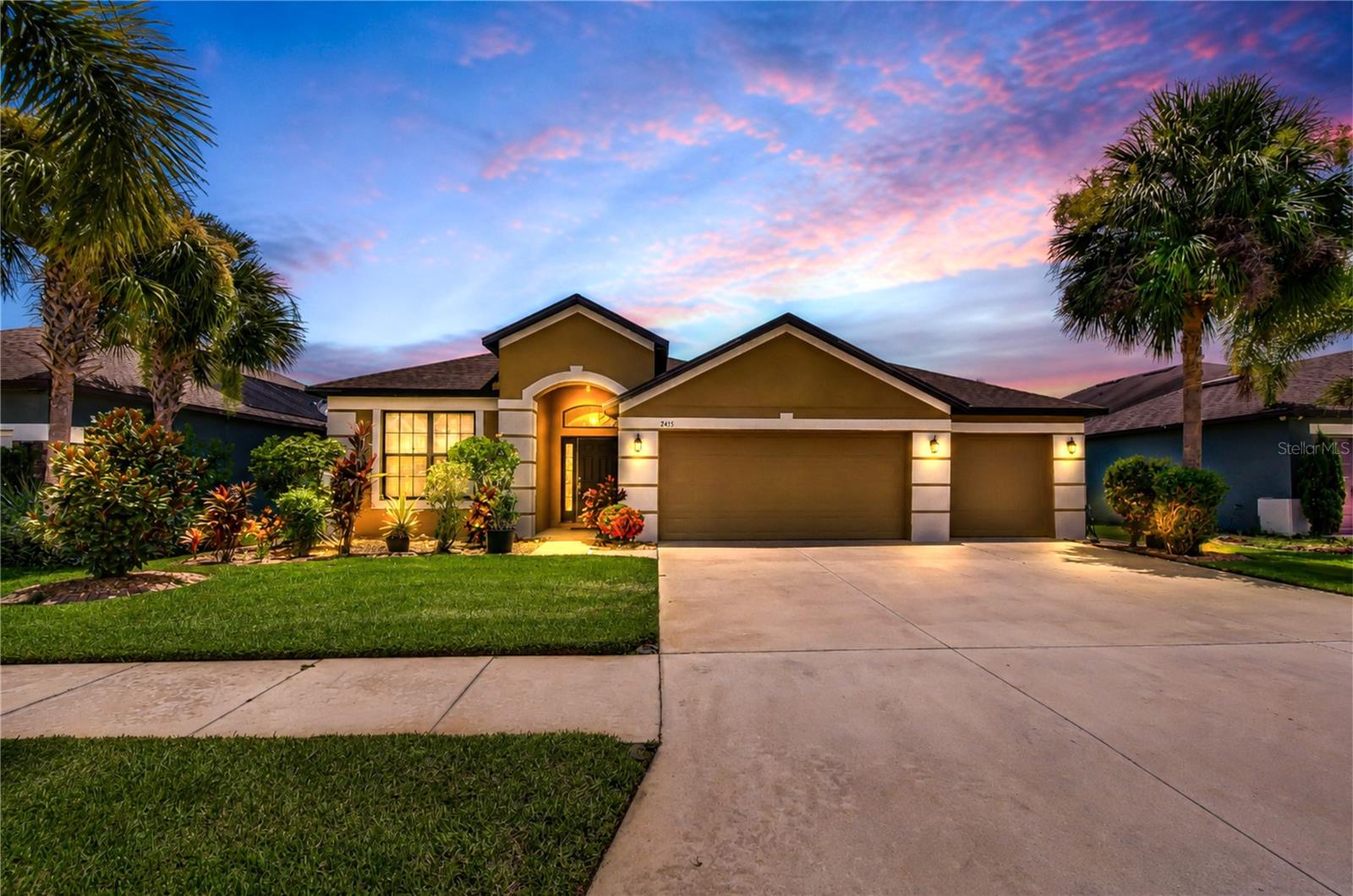 Experience the perfect blend of sophistication, privacy, and everyday comfort in this beautifully appointed home nestled behind the gates of Harvest Glen. Designed with both entertaining and relaxed living in mind, this spacious residence features 3 bedrooms, 2 full bathrooms, and a versatile flex room ideal for a home office, library, playroom, or guest space.
A welcoming entrance framed by mature tropical landscaping sets the tone for what awaits inside. Natural light fills the open-concept living areas, where soaring ceilings and thoughtfully designed spaces create an inviting atmosphere. The kitchen serves as the centerpiece of the home, offering granite countertops, stainless steel appliances, abundant cabinetry, a large island, and generous seating for casual dining or gathering with family and friends.
The expansive great room seamlessly extends to a screened lanai, creating the perfect indoor-outdoor lifestyle Florida is known for. Beyond the lanai, the backyard offers endless possibilities, whether you envision a custom pool, outdoor kitchen, or simply a peaceful place to unwind.
The private primary suite provides a relaxing escape, complete with two spacious walk-in closets and a spa-inspired ensuite featuring a soaking tub and a separate walk-in shower. The home's thoughtful split-bedroom layout offers privacy for family members and guests alike.
Harvest Glen residents enjoy an impressive collection of community amenities, including a beautifully appointed clubhouse, resort-style pool and spa, fully equipped fitness center, playground, dog park, and scenic walking trails. 
Located in one of Riverview's most desirable areas, this home places you just minutes from major highways including I-75, I-4, and the Selmon Expressway, providing an easy commute to Downtown Tampa, MacDill Air Force Base, and surrounding business districts. Nearby attractions, golf courses, shopping, World-famous beaches.
Whether you're searching for extra space, resort-style amenities, or a location that keeps you connected to everything the Tampa Bay area, this exceptional Harvest Glen home delivers on every level. Schedule your private tour today and discover everything this remarkable property has.