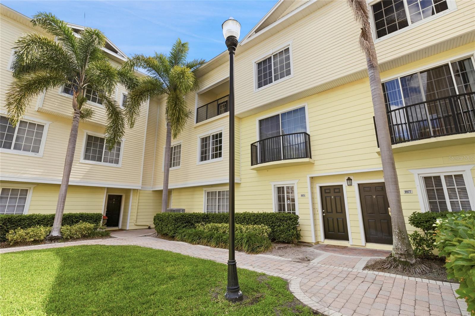 Come and enjoy this beautiful 2-bedroom 2-bath Arlington Park townhome-style condominium located in the heart of West Park Village at Westchase. UNIT 308.  This desirable residence includes a 1-car garage and a private balcony overlooking courtyard views. The first floor features a private space that's suited for a home office or work-out space. The main living area on the second floor features a large living room, upgraded kitchen with wood cabinets and granite countertops, and an oversized dining space. The third floor includes a primary suite with a large walk-in closet and secondary bedroom with its own large walk-in closet and connected hall bath. An attached one-car garage includes a washer and dryer, and there is also an outdoor storage closet. The open courtyard right at your front door makes a great place to come and enjoy the peaceful and tranquil setting. Walk to shops, entertainment, and restaurants.