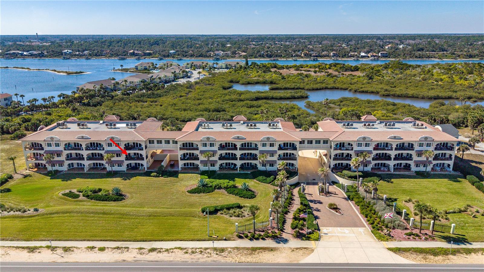 Welcome to Oceanside at Beverly Beach--an exclusive 34-unit oceanfront community perfectly positioned between the Atlantic Ocean and Intracoastal Waterway. Where weekly rentals are permitted, This 3BR/3BA second-floor condo lives like a home, with each bedroom featuring its own en-suite. Enjoy stunning ocean views and direct balcony access from the primary suite and living area. Offered fully furnished, it features stainless steel appliances, granite countertops, wine fridge, wet bar with additional sink, and ample storage. Includes two under-building garage parking spaces and additional storage. Community amenities include pool, hot tub, kayak launch, and deeded private no-drive beach access. Located less than a mile from Flagler Pier, dining, shops, and entertainment, and a short drive to St. Augustine. Schedule your showing today!