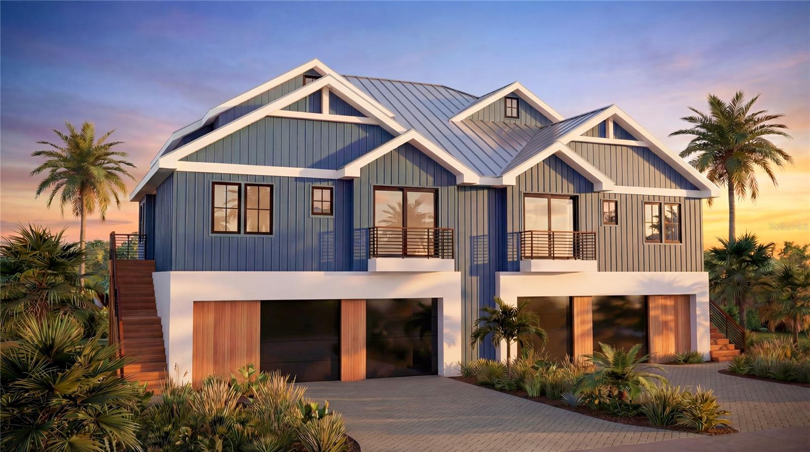 Pre-Construction. To be built. Why buy old when you can get new for the same price? Green Street Builders brings 35+ years of experience, and refreshing coastal elegance at an unbeatable $900/sqft price point. The plans speak for themselves. 4 defined sleeping areas per side (including an open air loft), high-functionality, and open concept design with vaulted ceilings. Quartz waterfall counters, modern sleek cabinets, a lot of glass, built to latest hurricane codes; everything you would want in a new construction at a more obtainable price point. Zoned for weekly rentals, it's a lush, tropical, vacation themed setting for you to enjoy... or for your guests to come back to year after year. 45% down, 10% at drywall, the rest not due until Certificate of Occupancy, and a $10,000 closing cost credit for the first buyer to move forward. Nearby comparable sales at least $125,000-$175,000 higher. Call to chat, do your own research or ask for a list of recent comparables, no obligations.
