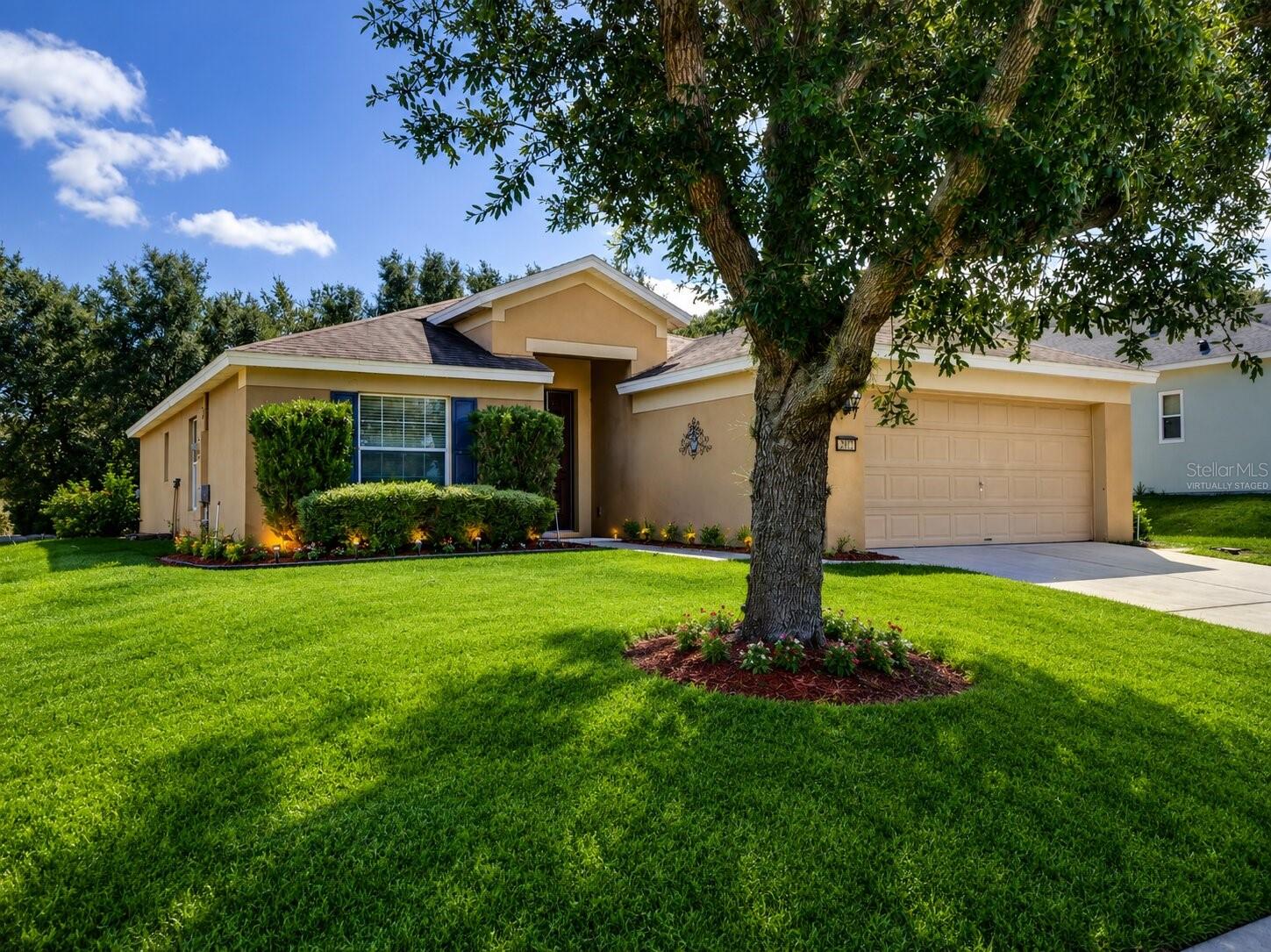 Virtually Staged. Welcome to this charming 3-bedroom, 2-bath home located in the highly desirable Verde Ridge community in Clermont. Built in 2009, this well-maintained residence offers approximately 1,604 square feet of comfortable living space with a functional open floor plan designed for both everyday living and entertaining. The spacious living and dining areas flow seamlessly into the kitchen, while the split-bedroom layout provides added privacy for the primary suite. Situated on an oversized lot, the backyard offers plenty of room to relax, garden, or create your own outdoor oasis. Residents of Verde Ridge enjoy access to community amenities including a pool, playground, and direct access to the South Lake Trail. Conveniently located near shopping, dining, schools, major roadways, near Florida Turnpike, walk-in trails and biking trails and all that Clermont has to offer, this home is the perfect opportunity for first-time buyers, downsizers, or anyone looking to enjoy the Florida lifestyle. Schedule your private showing today!