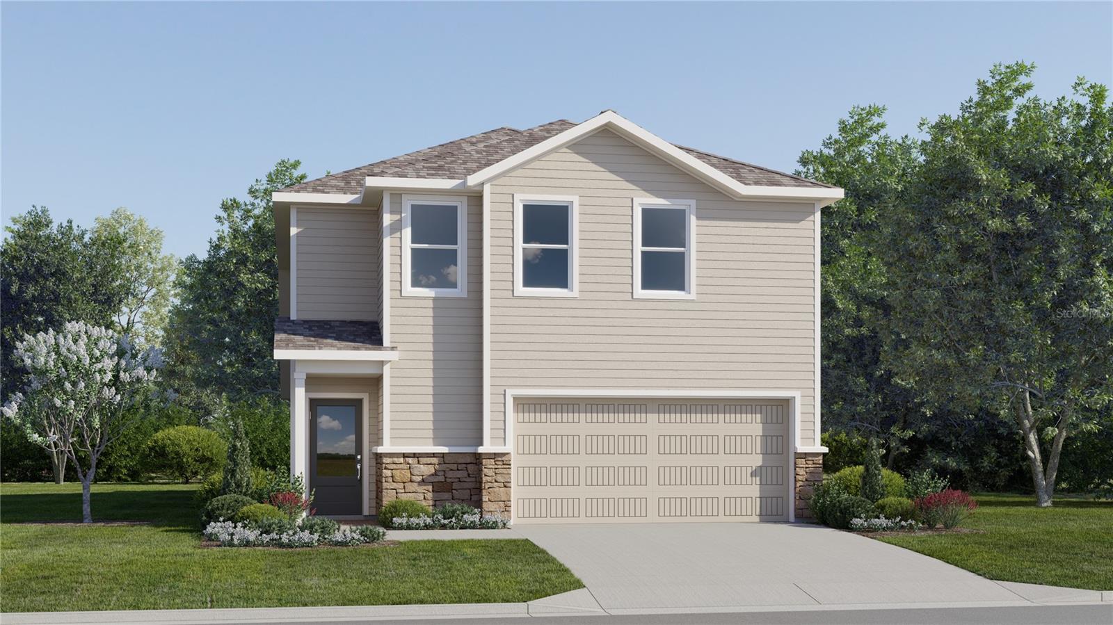 Under Construction. The luxurious Lucia is a two-story home that provides a spacious layout tailor made for any lifestyle. A first-floor owner’s suite provides a serene retreat with a full bathroom and walk-in closet, while a flexible open-concept layout blends the kitchen, dining room and family room with easy access to an inviting covered patio. On the second floor, a versatile loft provides a convenient shared living space easily accessible from three secondary bedrooms, with one featuring an en-suite bathroom for streamlined, everyday living. Each home comes with Lennar’s Everything’s Included® promise, which includes new appliances as well as quartz countertops, blinds, and more in the price of your home. Sugarloaf Ridge is one of the most modern and anticipated new communities. At Sugarloaf Ridge, EV Charging is in your garage. New R19 insulation provides for a quiet, comfortable and highly energy efficient home. LP Siding gives durability and impact resistance to your beautiful Florida home. Families can take advantage of the glorious resort-style swimming pool with restroom cabana, sports fields along with a playground and dog park! This community offers a prime location just a short drive from local entertainment, parks and recreation destinations. Close to major roadways and theme parks. What are you waiting for? Call and make an appt today.