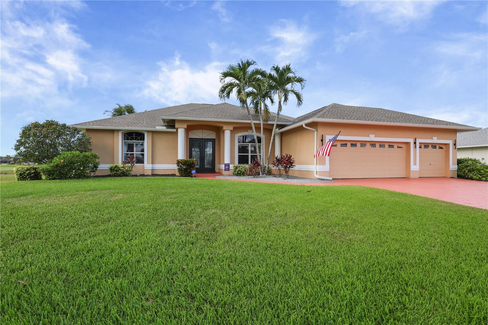 Welcome to one of the most scenic homes in the community, perfectly positioned with southern exposure, sweeping lake views, and frontage on the Queen course 9th hole. This home has been exceptionally maintained and offers an oversized screened lanai with a heated pool, plenty of shaded outdoor living space, and a newer Super Screen pool enclosure—creating the perfect setting to relax or entertain year-round. Inside, you’ll find plantation shutters, a private pool bath off the guest suite, and the confidence that comes with major updates already completed, including a new roof in 2023, A/C in 2021, water heater in 2024, updated pool equipment, gutters, soffits, downspouts, and more. Golf lovers will appreciate the community’s unique 27-hole layout featuring the Prince, Queen, and King courses. The golf course is HOA-owned, but membership is completely optional. Residents enjoy cable and internet included in the low annual HOA fees. For added peace of mind, this home has never flooded. Updated where it matters, views you’ll never get tired of, and a location that’s hard to beat. Come see for yourself why this one stands out from the rest.