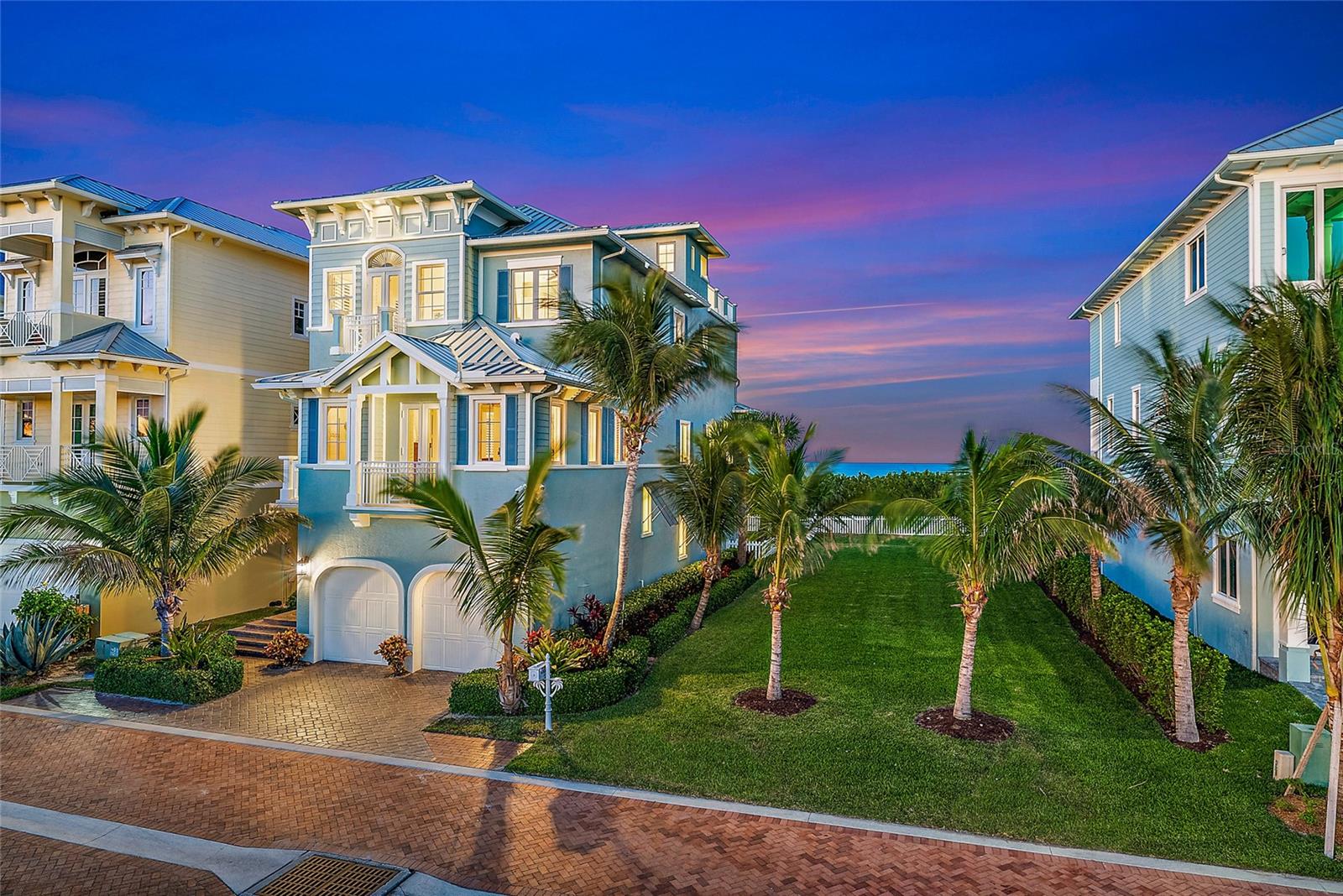 Best Value South Florida OCEAN FRONT Beach Home ($3.395M) with 4,636 sq' & 6,068 total sq’. The adjoining ocean front lot is available for purchase. Enjoy wide ocean views and unique privacy! This four-story, four bedroom, three full, one-half bath home features a direct ocean Master Suite with: walk-in closets, dual sinks, rainforest shower, ocean view tub, private balcony and a third-floor midnight/morning kitchen. The main kitchen features Thermador appliances, custom cabinets, soft touch cabinets/drawers, spacious prep island, walk in pantry, wine cooler and breakfast bar. The ocean front living, dining and family room are adjacent to kitchen for a desirable Open Floor Plan. The convenient elevator connects all three levels. And the do not miss, sunrise/sunset 4th floor, ocean to river terrace - that will take your breath way. The home has a large two car garage, abundant storage, central vacuum, 2 offices and a close to everything location South Florida Location and Lifestyle!