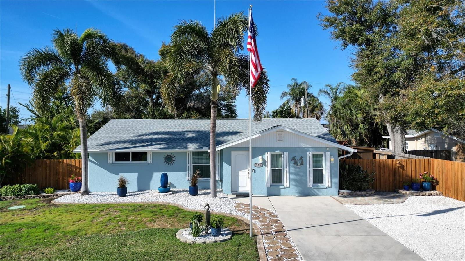 Why buy a fixer upper when you can have a completely updated gem?!
Welcome to this meticulously updated home where old Florida cottage meets modern comfort, and effortless outdoor living. This stunning property boasts a host of recent renovations, ensuring peace of mind and convenience for its new owners.
Step inside to discover a fully remodeled kitchen (2021) with sleek new appliances, perfect for culinary enthusiasts. The main and guest bathrooms have been completely transformed (2023/2024), offering spa-like retreats. Fresh interior paint (2023) enhances the bright, inviting spaces, while whole-home impact windows and doors (2018) provide superior protection and energy efficiency. Upgrades abound: new A/C (2021) with transferable maintenance contract from Bowersox, a new water heater (2024), complete plumbing re-piping (2021), and an upgraded electrical system with all-new wiring and generator connections (2021), including an outdoor cabinet ready for your whole-house generator. An alarm system (2021) adds an extra layer of security.
Outside, the magic truly unfolds. A new roof covers the home, lanai, and shed (2025, with transferable warranty), complemented by fresh exterior paint (2025). The enclosed lanai features a convenient counter area with sink and cabinetry, ideal for entertaining. Relax in the hot tub/spa under a beautiful pergola with sail fabric (pump and blower replaced 2024), or gather under additional pergolas shading the outdoor eating area and kitchen/grilling zone. All wood decking has been refinished with new stain/oil (2025), and a new irrigation system (2025) keeps the fantastic front and back landscaping lush. Landscape lighting highlights the beauty after dark, while a rainwater capture system, new water pump and filtration, and an outdoor potting/planting area with storage and bench promote sustainable living. The insulated shed (2024/2025) is a standout, complete with A/C, electricity, cabinetry, and finished plywood walls and floors—perfect for a workshop or studio.
The regularly maintained Septic System with a recent inspection, should add peace of mind for potential new owners.
This home is truly move-in ready and with no deed restrictions, CDD's or HOA, is perfect for your permanent home or rental opportunity.  Embrace the Florida lifestyle in this oasis of updates and serenity!