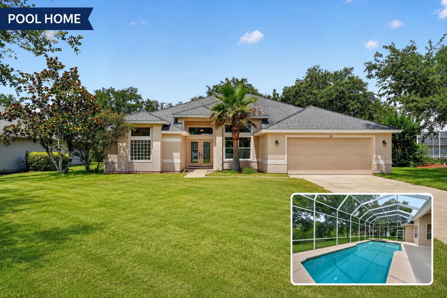 Virtually Staged. Welcome to Breakaway Trails, one of Ormond Beach's most sought-after gated communities! This move-in ready 3-bedroom, 2-bathroom pool home offers the perfect blend of comfort, privacy, and Florida living. Filled with natural light, the thoughtfully designed split-bedroom floor plan places the spacious primary suite on its own side of the home, creating a private retreat complete with tray ceilings and direct access to the screened-in pool area. The heart of the home features a bright and inviting layout with stainless steel appliances, ample cabinet space, and seamless flow into the living and dining areas. Large windows throughout allow sunshine to pour in, enhancing the home's warm and welcoming atmosphere.

Step outside to your private screened pool enclosure, ideal for relaxing, entertaining, or enjoying year-round outdoor living. Whether you're hosting family gatherings or unwinding after a long day, this backyard oasis delivers the Florida lifestyle buyers are looking for.

Additional highlights include tile flooring throughout the home with carpeted living areas for added comfort, generous bedroom sizes, abundant natural light, and a well-maintained interior that is truly move-in ready.

Located in the highly desirable Breakaway Trails community, residents enjoy gated security, beautifully maintained common areas, walking and biking paths, a community pool, tennis courts, pickleball courts, clubhouse, playground, and convenient access to shopping, dining, top-rated schools, I-95, and the beaches. Don't miss this opportunity to own a beautiful pool home in one of Ormond Beach's premier neighborhoods.