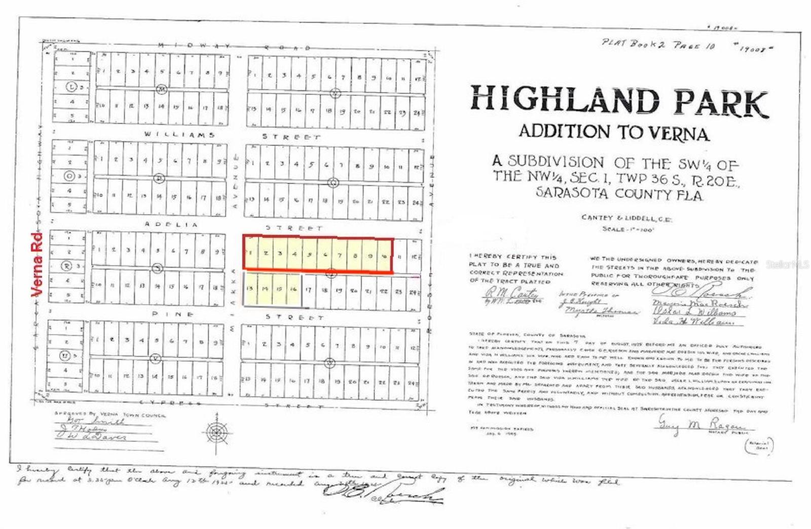 HIGHLAND PARK ADD TO VERNA - Land