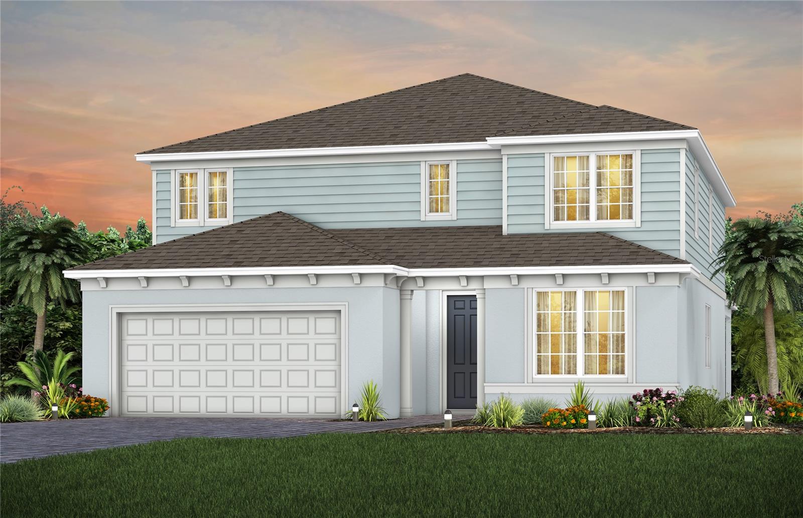 Under Construction. Escape to the rural charms and tranquility of Foothills Preserve! The new natural gas community provides convenience, 2 miles from 429, while the oversized, 80' homesites let you breathe. Enjoy your new home in this gated neighborhood with private amenities in this unique lakefront city, with quick access to all of the boutique shopping, dining, and entertainment nearby, just 3 miles to downtown Mt. Dora.
Step into the Yorkshire, where luxury and convenience seamlessly combine to create a truly elevated living experience. This remarkable 5-bedroom, 4.5-bathroom home with a 3-car tandem garage offers unparalleled craftsmanship and thoughtful design throughout. The open-concept layout flows effortlessly, creating an expansive, airy feel that exudes both sophistication and comfort. On the first floor, discover a private en suite bedroom with a walk-in closet and elegant quartz countertops—a perfect retreat for guests. The nearby open flex room, bathed in natural light, serves as an ideal space for relaxation or entertaining. At the heart of the home, the chef-inspired kitchen is a true masterpiece, featuring white cabinetry and striking quartz countertops. Whirlpool stainless steel appliances, including a refrigerator and built-in natural gas cooktop, make cooking a pleasure. The kitchen seamlessly connects to the café and gathering room, where a sliding glass door opens to the covered lanai, enhancing the flow of indoor-outdoor living. The first floor also offers a convenient powder room, perfect for guests. Upstairs, the luxurious owner’s suite is a private sanctuary, featuring a spacious walk-in closet and a spa-like en suite bathroom with quartz-topped dual vanity sinks and a walk-in shower with a rain showerhead. The loft area provides the perfect space to unwind, while three additional bedrooms and two bathrooms (one of which is an en suite) complete the upper level. For added convenience, a thoughtfully located laundry room simplifies everyday tasks. Designed with high-end finishes, this home includes beautiful Shaw Brand wood-look Luxury Vinyl Plank flooring throughout the first-floor main living areas and porcelain tile in the bathrooms and laundry room, while plush Shaw carpet adds warmth and comfort in the bedrooms, loft, and staircase. Smart home features, such as a smart thermostat, smart doorbell, and LED downlights, enhance the modern convenience of the home. Plus, with a washer, dryer, and blinds already included, this home will be ready for you to move in and enjoy. Schedule a tour today to experience the perfect fusion of luxury, style, and convenience.
