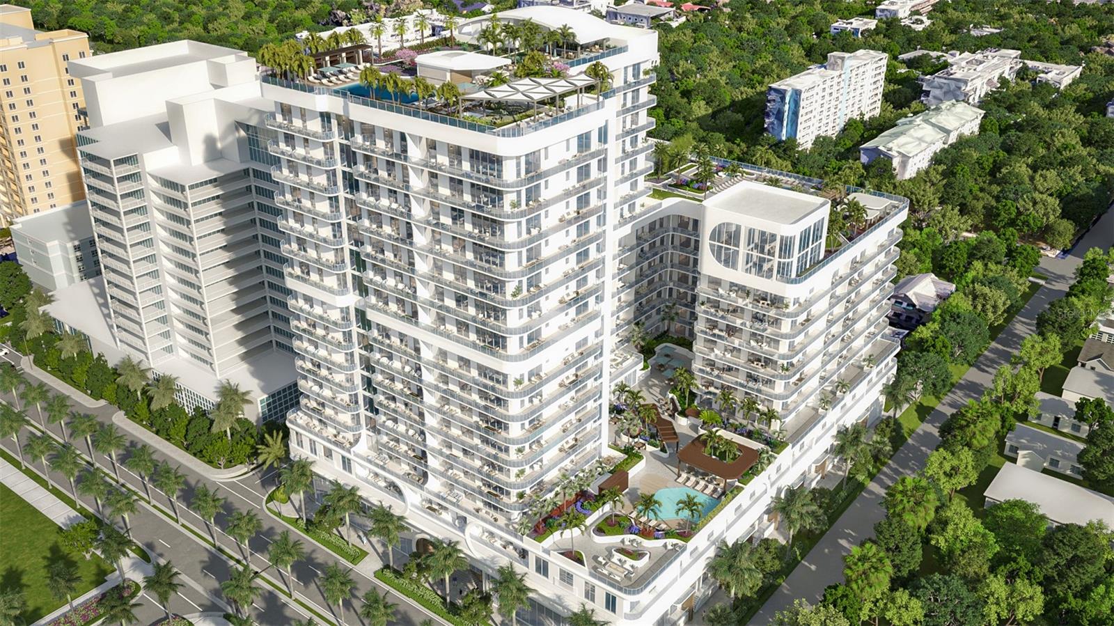 One or more photo(s) has been virtually staged. Pre-Construction. To be built. Introducing Saravela, a transformative new luxury residential community rising in the heart of downtown Sarasota at 430 N. Tamiami Trail. This striking mixed-use development features 271 luxury condominiums and 11 elegant town homes within an iconic architectural composition, crafted to maximize the Sarasota lifestyle, amenity access and downtown connectivity. Saravela represents a new vision of urban coastal living, strategically between Sarasota’s vibrant arts district and the scenic Bayfront, offering ease of access to world-class dining, boutiques, cultural venues and waterfront recreation. Designed by Kimmich Smith Architecture with interiors by ID & Design International and a comprehensive lifestyle program, Saravela offers more than 47,000 square feet of resort-style amenities spread across six indoor and outdoor levels, including multiple rooftop pools, fitness and wellness studios, spa and yoga rooms, social lounges, golf simulator, game and kids’ club spaces, putting green, outdoor grilling stations, dog run and wash, co-working space and concierge services. A signature feature of Saravela is its owner-flexible rental program, the first of its kind in downtown Sarasota. With a short term rental option and on-site professional rental management, our innovative rental program can help you offset costs and let your residence work for you while you are away. Residences are crafted for modern urban living, offering thoughtfully designed interiors, expansive views and direct access to the best of Sarasota’s lifestyle. Enjoy the Bayfront park, performance venues, upscale restaurants, cafés, galleries and boating, beach, and golf destinations are just minutes away. This two-bedroom, one-bath residence of 856 square feet features 11-foot ceilings, quality finishes including high-end appliances and fixtures, floor-to-ceiling windows and a spacious balcony. For a carefree, turnkey experience, the residence is fully furnished with custom selections by acclaimed Steven G. Interiors. Saravela’s prime downtown address, sophisticated design, unique rental flexibility, and industry leading amenity program position it as a defining residence for owners seeking a full-time lifestyle or seasonal getaway in one of Florida’s dynamic coastal cities.