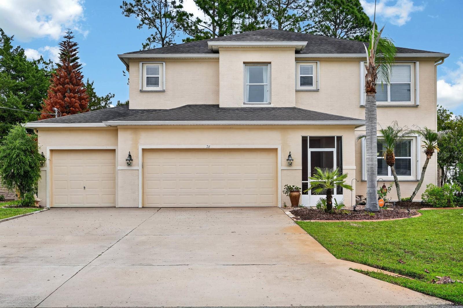 Beautiful upgraded home featuring 2,880 sq ft of living space with a spacious 3-car garage. Rare assumable VA loan opportunity with an exceptionally low 2.25% interest rate for qualified buyers. Built with storm preparedness in mind including hurricane shutters, hurricane roof clips, and a hurricane-rated fence designed for high wind resistance. Inside you'll find upgraded appliances plus remodeled kitchen and bathrooms with modern finishes. Enjoy beautifully elevated landscaping with a tropical backyard oasis featuring guava, lime, orange, and watermelon, a butterfly garden, and three working compost areas. Relax year-round from both the screened front porch and screened rear lanai. A thoughtfully upgraded property offering comfort, beauty, and peace of mind.