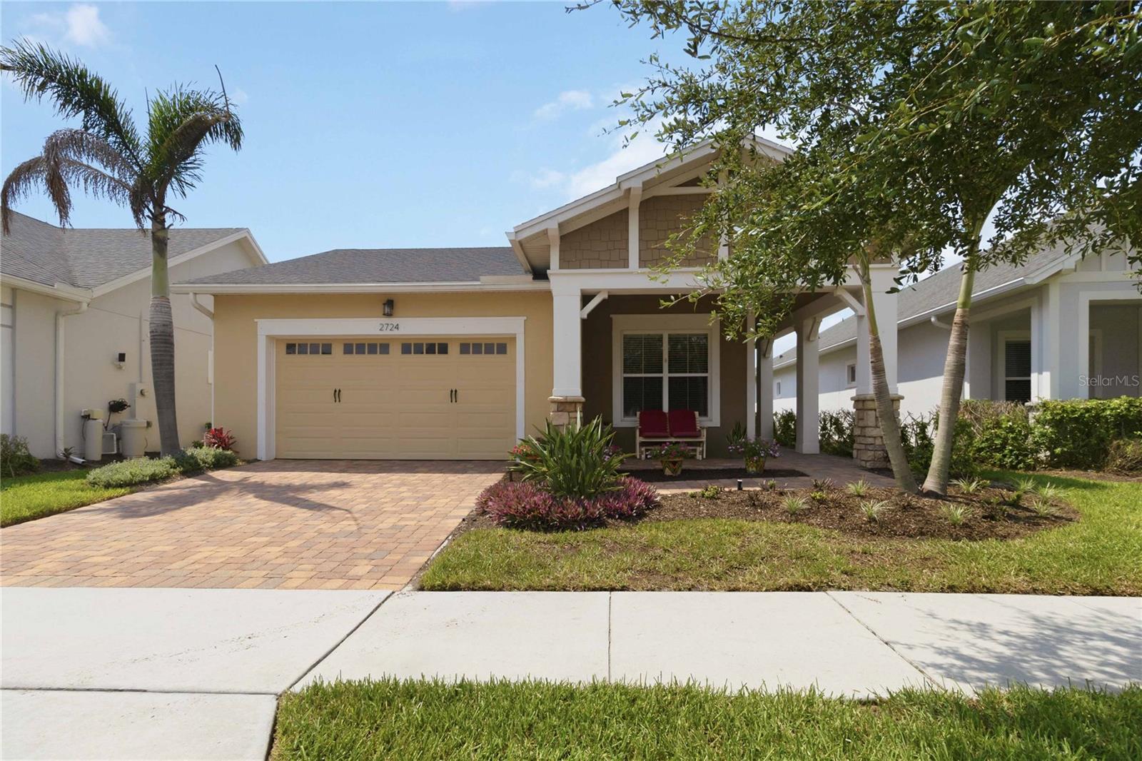 Gorgeous Meticulously kept 3 Bedroom 3 Bathroom with Den/Office Marco Elevation "B" floor plan located in the well sought-after active Del Webb Twin Lakes 55+ community. Entry with custom Glass insert front door to Foyer features tray ceiling and light. Whole house is professionally painted, Ceramic flooring throughout, Plantation Shutters & has great décor. Open and spacious Kitchen features upgraded light wood cabinets, under cabinet lighting, with crown molding, custom backsplash, large granite island can seat 6, Pendant lights, Gas Range, Microwave, walk-in pantry. Drop zone with backsplash and under cabinet lighting. Dining room with custom chandelier. Living room Features custom Shiplap Wall with a floating shelf, ceiling fan and light. Laundry room with shelves. Security system. Sliding glass doors with blinds lead to scenic screened Lanai, relax and enjoy the breeze from the private backyard surrounded by large green hedges and professionally landscaped backs to the Greenspace for lots of privacy. Primary bedroom features trey ceiling with light and blinds. Primary bedroom bath boasts a large walk-in custom tile shower with glass doors, double shower heads and custom with built in tile bench. Granite vanity and dual sinks. 2nd Bedroom in the front of the house could be used as a 2nd Primary bedroom suite, features ceiling fan with light, a large walk-in closet and Bathroom. Garage has the custom Polysemantic flooring. Amenities include a Resort style pool and Lap Pool, and 3rd pool on the carriage house side, 20,000 square foot Gorgeous Clubhouse, State of the art Fitness Center, Flex room, Tennis Courts, Putting Green, Walking Trails, Pickle Ball Court, Fishing, and Pontoon Boats and Jon boat to use on Live Oak Lake! The community has many active and socializing activities to keep you VERY busy!! All of this in a GREAT gated community located in Central Florida close to Lake Nona Medical City, Orlando, Orlando International Airport, Theme Parks, and Brevard Beaches! Do not delay making your appointment to view this home today!!