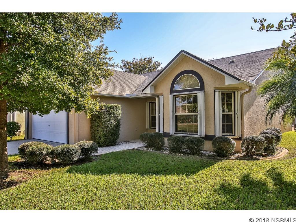 Comfortable and peaceful living awaits you at this spacious Tymber Trace single family home, located on quiet cul de sac, away from neighborhood thru-traffic. Vaulted ceiling in great room, eat-in kitchen with breakfast nook. and updated appliances.  Ample storage closets in hall way, as well as walk-in closet in guest bedroom. Master en suite bath has separate shower & tub, as well as dual sinks, both baths have comfort height toilets. Concrete block/stucco construction, 2005 architectural shingle roof, accordion shutters + roll up shutter over living area sliders. A/C system 2014 with remainder of 10 year warranty. Water heater 5 years new. Enjoy the private waterfront location on nice canal and pond from your patio. Enjoy cool breeze afforded by front and rear oaks. Florida room gives you additional room to enjoy the outdoors, or as enclosed living space. Great neighborhood in central location, close to 2 golf courses, dining and shopping. Community pool is included in low annual HOA dues. Owner occupied and cared for, call for a showing, by appointment. ;Water: City