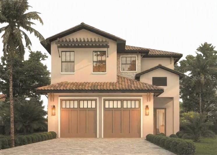 Under Construction. Overlooking the 9th fairway of the Championship Nick Faldo designed golf course, with sweeping views of Bella Collina’s rolling hills, this exquisite residence offers the perfect balance of luxury, comfort, and thoughtful design. The grand foyer welcomes you with upgraded designer lighting and flows into the two-story living room, where an elegant electric fireplace creates a warm focal point. Porcelain tile flooring spans the main level, enhancing both beauty and durability. A formal dining room seamlessly connects to the covered paver lanai with motorized screens, creating a versatile indoor-outdoor entertaining space. The gourmet kitchen is a chef’s dream, featuring high-end Samsung appliances. A private guest suite with ensuite bath and walk-in closet completes the first floor. Upstairs, the engineered hardwood floors lead to the luxurious primary suite, a true retreat with a spa-inspired bath that includes dual sinks, a free-standing soaking tub, and a separate glass-enclosed shower. The spacious walk-in closet offers generous storage, and the west-facing covered balcony provides a serene space to enjoy sunsets. Two additional bedrooms, each with ensuite baths and walk-in closets, along with a versatile loft and laundry room, complete the second level. The outdoor living area is designed for both relaxation and entertaining, highlighted by a resort-style pool and spa, a fully equipped summer kitchen, and a covered lanai with ample space for gathering. Experience an unparalleled lifestyle in Bella Collina, a private gated community offering world-class amenities including  Har-Tru tennis courts, pickleball, fitness center, spa, resort-style pool complex, and multiple dining venues. Year-round social and culinary events provide endless opportunities to connect and unwind. $40,000 Sports Membership Deposit will be deferred by the Developer.