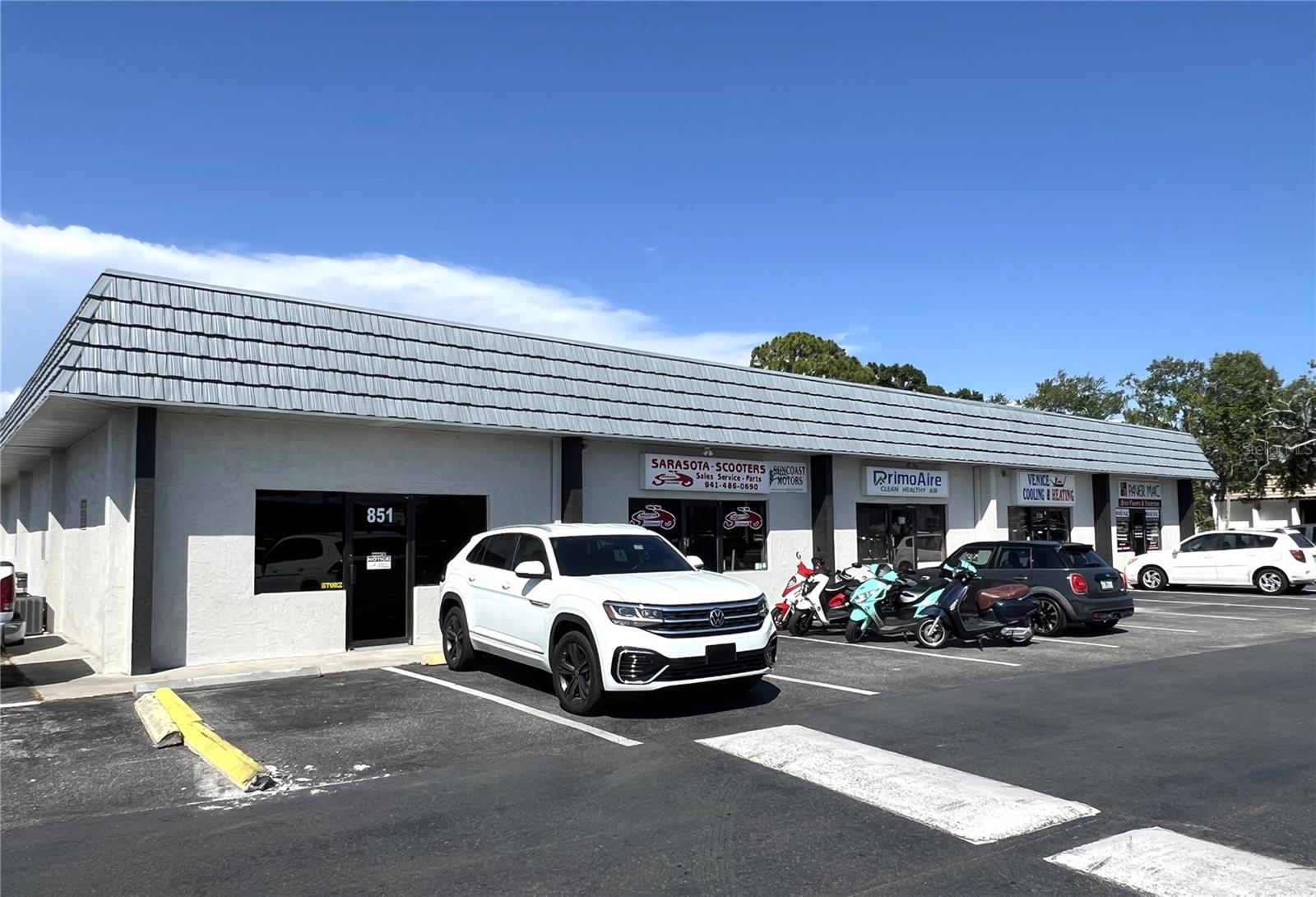 Don't miss your opportunity to purchase this 1,520 SF unit for sale in Venice!! This unit features a front retail area, office, 2 restrooms, and a storage area with a garage door in the rear of the unit.  The unit will be vacant upon closing. CI (Commercial Intensive) zoning allows for many uses! 
Average Annual Daily Traffic (AADT) count of 37,000! Current Association Dues: $3,200 per year per unit. 

Business can be included in the sale for an additional cost: Sarasota Scooters Business! This great family-owned business - motor scooter sales, service, parts, and accessories!
 New/Used/Wholesale motor vehicle dealership license.
 Franchised dealer for several brands.