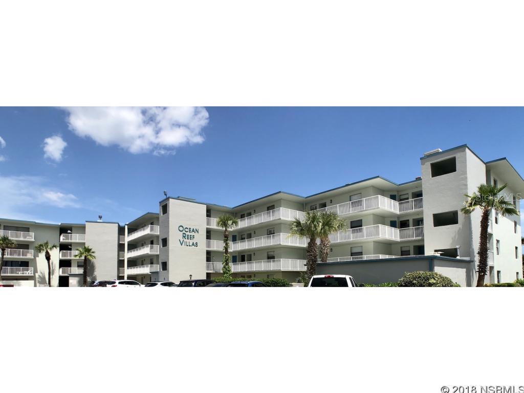 Great location for this 2 bed, 2 bath condo in a direct ocean front complex. You will enjoy the privacy while relaxing on you balcony watching the sunrise over the beautiful Atlantic Ocean.  Ocean Reef Villas is located just one mile from Flagler Avenue and has easy access to the beach.  The unit comes beautifully furnished and is turnkey.  You can move right in.  The unit boasts a designer kitchen with upgraded high-end appliances. Gorgeous Italian leather sectional sofa and brand new stackable washer and dryer, right in the unit.  Just to name a few.  Rare private outside sand closet, located at the unit entry.  Additional shared storage is also available in the common area. There is a full time onsite manager, with rental assistance available if needed.  This unit has great rental history.  $25,000 is already booked June-April.  This unit has a consistent 5 star rating.  Rentals are able to be cancelled with some notice.  There is plenty of open parking with carports available by reservation.  RV and boat parking allowed and located across the street. There has been a recent exterior restoration, including building paint, pool resurfacing and much more.  Donât miss this opportunity to own this little piece of paradise.  All information is intended to be accurate but is not guaranteed.  Call listing agent for showings. ;LocationDescription: Condo ;Water: City