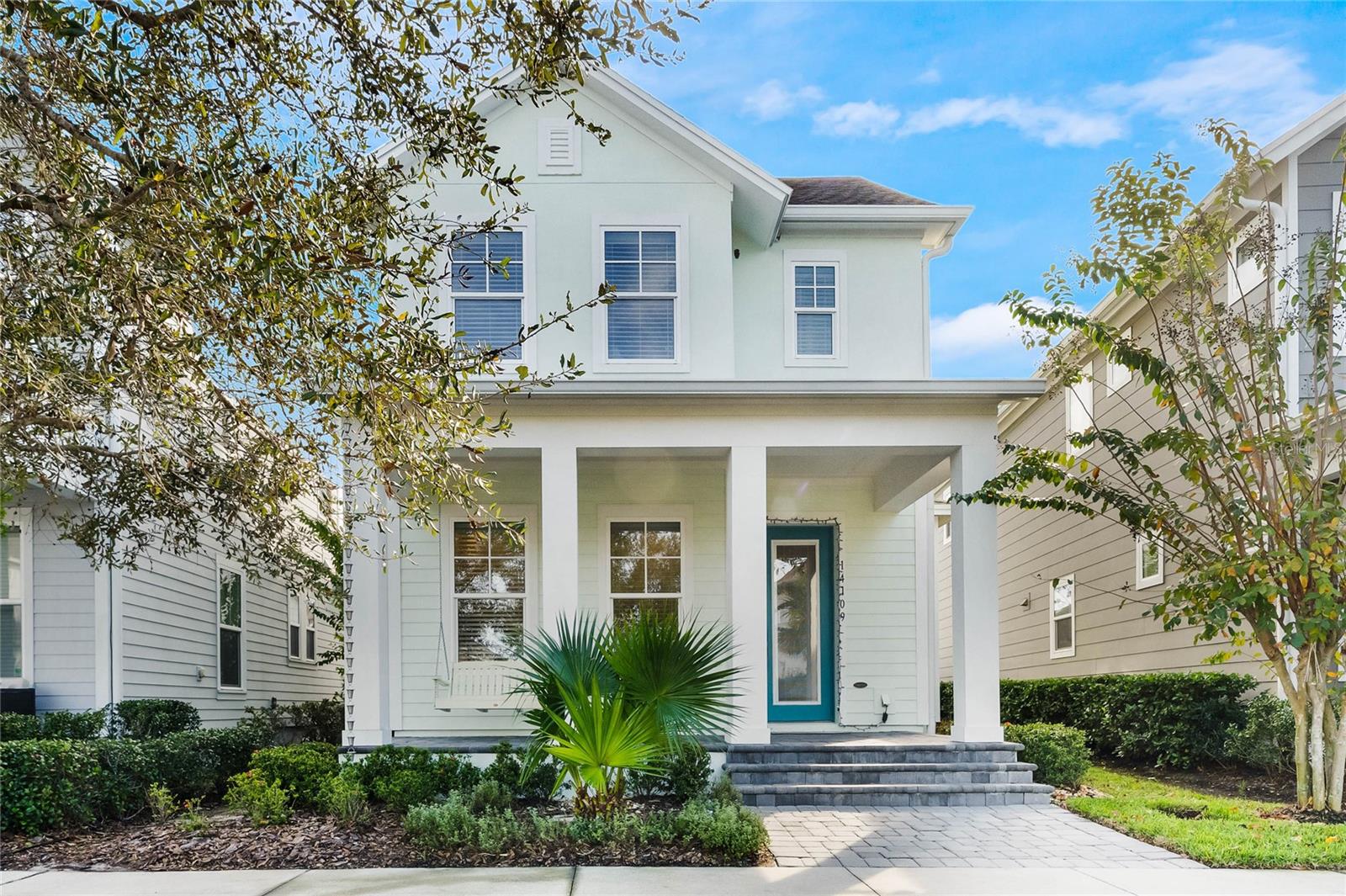 AVAILABLE 1/15/2024! Welcome to this beautiful 3 bdrm / 2.5 bath home in the Laureate Park community of Lake Nona. This charming two-story home is walking distance to Lake Nona Town Center, Boxi Park, Nemours, VA Hospital, Disney's new campus, restaurants and so much more. The large covered front porch complete with a two person swing is perfect place for enjoying coffee and a good book. The open concept interior has nice volume and lots of natural light. The Chef's Gourmet kitchen includes an island with granite countertops and breakfast bar, tiled backsplash, pantry, built-in stainless steel appliances, and open to the dining and living room — perfect for entertaining friends and family. Upstairs are the 3 bedrooms including the Primary Bedroom providing a private retreat and generous sized Walk-In closet with built-in system. The Spa Inspired Primary Bathroom features double sinks, quartz countertop and a step-in shower. The laundry closet includes the washer and dryer. Enjoy the large screened-in covered lanai, patio and fenced backyard leading to the garage entrance. The 2 car garage offers great storage space. The Laureate Park community features a variety of amenities including 2 dog parks, herb gardens, a recreation center, Aquatic Center, restaurants, and scenic trails. The HOA's $200 registration fee due to Laureate Park HOA to be paid by tenant at contract signing and at renewal. Don't hesitate, call today to see this beautiful home