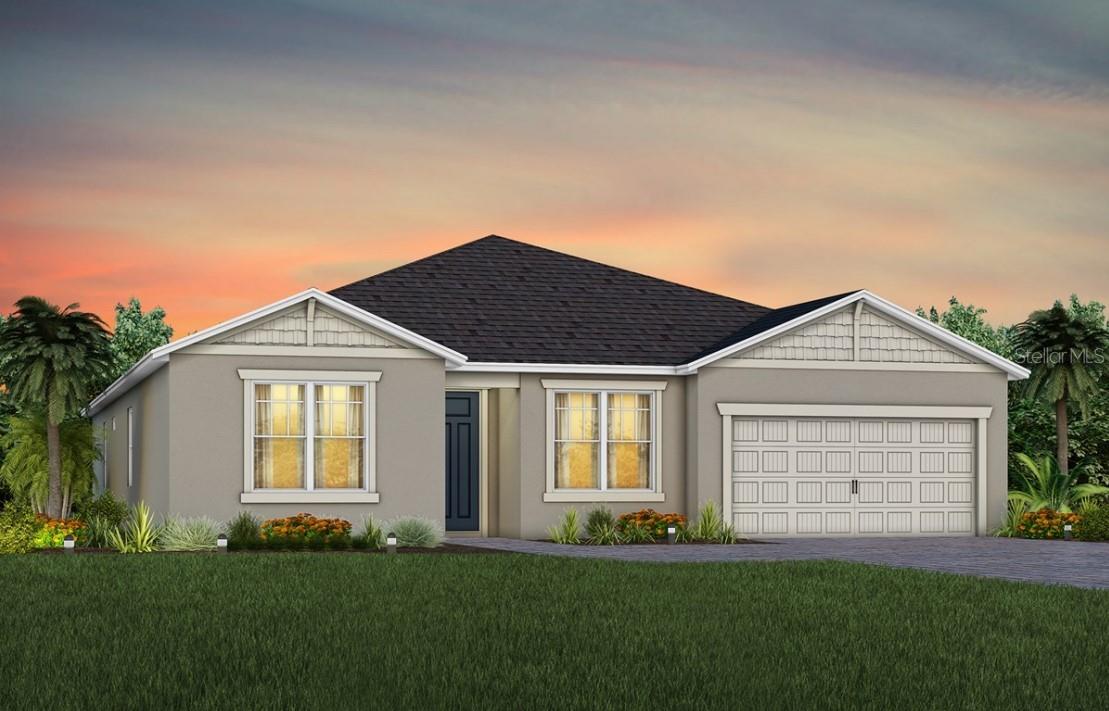 Under Construction. Escape to the rural charms and tranquility of Foothills Preserve! The new natural gas community provides convenience, 2 miles from 429, while the oversized, 80' homesites let you breathe. Enjoy your new home in this gated neighborhood with private amenities in this unique lakefront city, with quick access to all of the boutique shopping, dining, and entertainment nearby, just 3 miles to downtown Mt. Dora.
Step into the Easley, a single-story new construction home offering 4 spacious bedrooms, 3 beautifully appointed bathrooms, and 3 car-garage. The open-concept layout seamlessly connects the gourmet kitchen, café, and gathering room, creating an airy atmosphere. The pocket sliding glass door leading to the covered lanai bathes the entire space in natural light, elevating the overall feeling of openness. The heart of the home is the chef-inspired kitchen, where 42” cabinetry meets luxurious quartz countertops. Thoughtfully designed features like soft-close drawers, easy-reach corner cabinets, double roll-out trays, and a waste basket drawer make the kitchen as functional as it is beautiful. The Whirlpool stainless steel appliances—including a refrigerator and built-in natural gas cooktop—ensure you have everything you need for both everyday meals and special occasions. The kitchen flows effortlessly into the café and gathering room, then you are greeted by a formal dining room, perfect for entertaining guests and loved ones. Retreat to the luxurious owner’s suite, a serene sanctuary with a spacious walk-in closet and a spa-like en suite bathroom. Dual vanity sinks, a frameless glass enclosed shower, an enclosed toilet, and a linen closet complete the tranquil space. The three additional spare bedrooms – one of which is an en suite and two spare bathrooms, provide ample space for family and guests. Every detail of this home has been carefully curated, from the wood-look luxury vinyl plank in the main living areas, to the tile in the bathrooms and laundry room and plush, stain-resistant Shaw carpeting in the bedrooms. Designer-curated finishes elevate every corner of this home, including pendant pre-wire in the kitchen, 8’ interior doors, Sherwin Williams Drift of Mist interior wall paint, 2” faux wood blinds, Whirlpool washer and dryer, and brushed nickel hardware and plumbing fixtures. Enjoy the convenience of modern living with a smart thermostat, video doorbell, and LED downlighting. With its stunning design and thoughtful touches, the Easley home provides the perfect blend of luxury and functionality for today’s lifestyle.