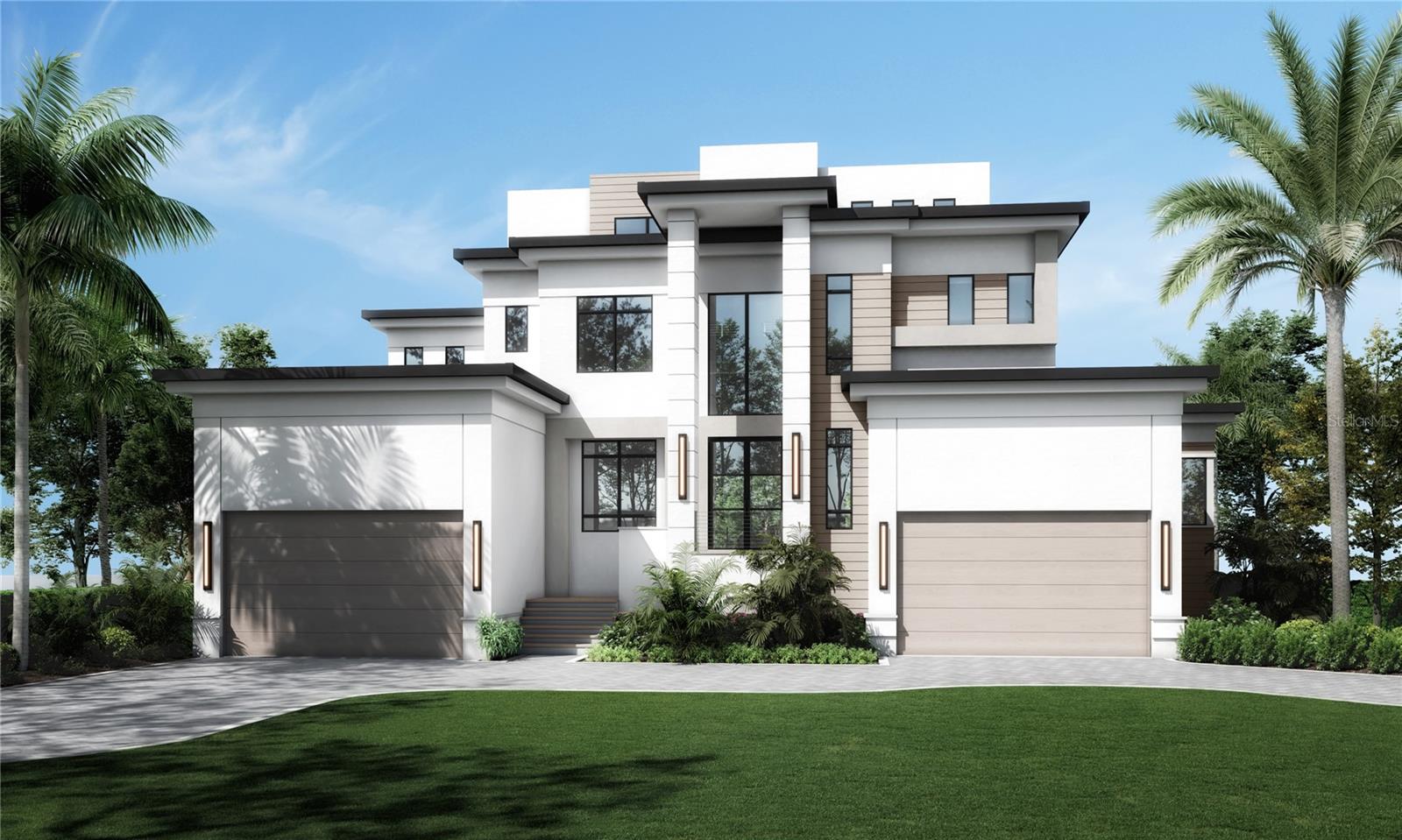 Under Construction. Welcome to "The Santa Barbara", the newest waterfront masterpiece by Taralon Homes. Located on a deep-water canal in highly coveted Sunset Park Isles, this Modern Coastal Contemporary astounds with state-of-the-art design featuring expansive glass windows and doors, wide over hangs, stone and wood accents with horizontal railings and offers exceptional outdoor living and entertaining spaces including a covered lanai, upstairs Verandah and Decks, pool/spa, outdoor kitchen, dock and lift. The home features 5 bedrooms, 5 full baths, 2 half baths, Dining Room, Butler's Pantry, Study, Grand Living Room, Game Room, Loft, 2 laundry rooms, and a 4-car garage with circular driveway and motor court. First floor boasts 11'4" ceilings, Formal Dining Room, Study, Great Room, Chef's Kitchen with center island, quartz countertops and Wolf/Sub-Zero appliances including 30" Sub-Zero wine refrigerator, Butler's Pantry, a downstairs Guest Suite, Laundry room/Mudroom and multiple covered Lanais. Second floor features an enviable Primary Retreat complete with a luxurious bath, morning bar, and 2 custom walk-in closets, a 22 x 22 Game Room with wet bar, 2 additional en-suite bedrooms, a Guest Suite with its own private living/dining room and outdoor balcony, upstairs laundry and Verandahs from which to take in sunsets and water views. Additional appointments include 7.5" Naturally Aged Medallion Collection flooring, 7" crown molding, Insulated Low-E impact windows, Level 5 drywall finishes on walls and ceilings, 3 tankless water heaters, solid core doors throughout, a gas fireplace and an elevator. Located in a top-rated school district and just minutes to Downtown Tampa, Tampa International Airport, world class shopping and dining with easy access to local beaches. Come enjoy Florida waterfront living!