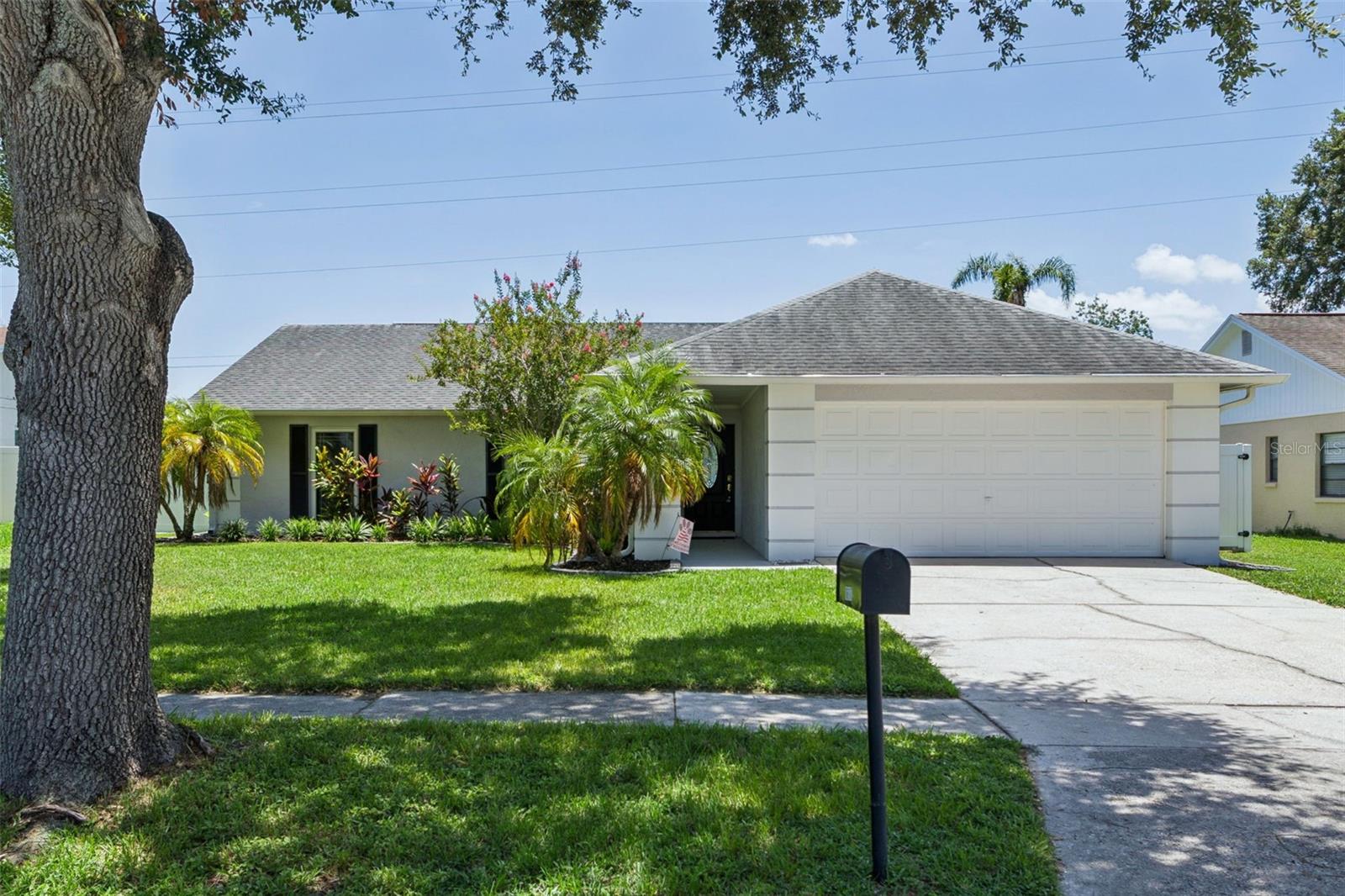 Come see this beautifully maintained Country Place pool home before it's gone! This 4 bedroom, 2 bath home boasts engineered flooring throughout, open living spaces and an unbelievable entertaining fully fenced backyard with oversized pool. Upon entering the home you are greeted with on of the formal living areas and the open kitchen. The kitchen features wood cabinets, granite countertops and stainless steel appliances. The formal dining room looks out into the enclosed patio area with ample natural light shining through to light the room. The family room behind the kitchen brings you to the hallway that leads to your bedroom areas. The guest bedrooms are oversized giving ample space for multiple uses. The guest bathroom also features wood cabinets and granite countertops. The primary bedroom gives way to a large primary bathroom with a dual vanity with wood cabinets and granite countertops. There is also a garden tub and walk in shower perfect for whichever mode you may be in at days end. Walking out into the covered and screened patio is a great place to enjoy those relaxing evenings and nights. The backyard has been hardscaped with precision and beautification, so great for little to zero maintenance. The oversized pool was recently resurfaced along with new pool equipment and ready to go for it's next users. This home boasts solar panels on a net metering system to where as a fixed $207 electric bill is in place, this would be assumable by the next owner. Country Place features a walking trail, large park and playground for outdoor use. The neighborhood is conveniently located in the much desired Steinbrenner school district, close to both the Veterans Expressway and Ehrlich, for those in search of retail, restaurants, and more along the Dale Mabry corridor. The owner has done a multitude of upgrades and updates to the home which include the following: Roof - 2019; New A/C and duct work-2019; Washer and dryer -2019; Replace windows and doors to impact resistant - 2020; Refrigerator -2022; Replace gutters with leaf guards on main house - 2023; Water heater - 2024; Pool re-surfacing -2024; Surge protection- 2024; Pool pump and filter housing - 2025; Solar panels added in 2023 - net metering program