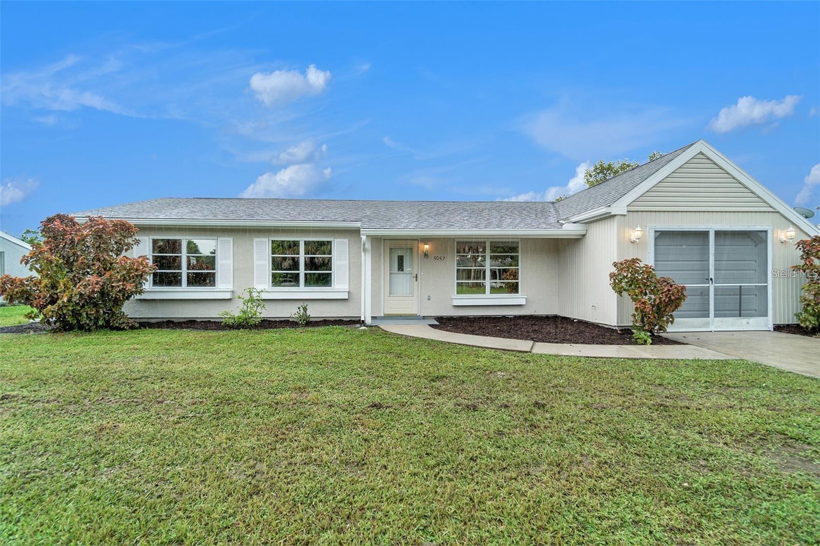 LOCATION , LOCATION !!! No HOA or CDD! Recently Painted outside and inside. Come see this charming 3-bedroom, 2-bathroom home in the heart of North Port. The kitchen boasts beautiful cabinetry, generous counter space, and a breakfast bar, making cooking and entertaining a delight. The inviting floor plan features a neutral color palette, ceiling fan, and plenty of natural light throughout. The primary bedroom and en-suite bathroom provide a comfortable and private retreat for everyday living. Recently Painted outside and inside. Step outside to enjoy a lush green yard and an enclosed patio—perfect for barbecues, morning coffee, or evening relaxation. With solid concrete block construction, this well-maintained home offers lasting durability and peace of mind. Located in an established neighborhood just minutes from shopping, dining, parks, major highways, and all that North Port has to enjoy, this property is perfect as a starter home or investment opportunity. Additionally, you're approximately 12 miles from Venice Beach, 18 miles from Englewood Beach, and 25 miles from Siesta Key Beach Don’t miss out—schedule your private SHOWING Today!