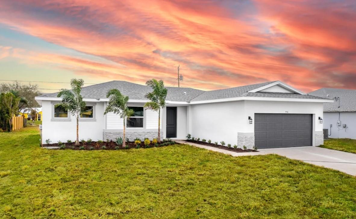 Brand New Construction! Welcome to this beautifully crafted 4-bedroom, 2-bathroom home offering 1,775 square feet of thoughtfully designed living space. This open-concept floor plan features a spacious kitchen with quartz countertops, stainless steel appliances, a large center island, soft-close cabinetry, and a pantry overlooking the great room—perfect for entertaining. The split-bedroom layout provides added privacy, while the primary suite boasts a walk-in closet and a luxurious en-suite bath with dual vanities and a walk-in shower. Ceramic tile flooring flows throughout the home, combining style with easy maintenance. Enjoy a covered lanai, a spacious backyard, and a two-car garage. Conveniently located near shopping, dining, schools, parks, and major roadways with easy access to I-95 and Florida’s Space Coast beaches. No HOA! Schedule your private showing today and make this beautiful new home yours.