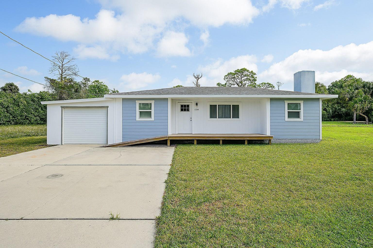 Gulf Coast Pool Home Opportunity – Close to Beaches & Ready for Your Vision! Located just minutes from the pristine shores of Englewood Beach and the Boca Grande Causeway, this 2-bedroom + bonus room, 2-bath home presents an exceptional opportunity to create your ideal Florida retreat. With a new roof installed in 2022, a heated pool added in 2023, and a flexible layout, this property is filled with potential in a highly sought-after coastal location.  The home has already undergone remediation following past storm damage. A welcoming front porch with a handicap-accessible ramp adds both charm and convenience. Bright and welcoming, the open-concept design seamlessly connects the kitchen, living, and dining areas—perfect for both everyday living and entertaining. The kitchen features crisp white cabinetry, warm butcher block countertops, and a spacious center island with seating, blending style and functionality. Recessed lighting, a modern faucet, and an efficient layout enhance the space, while the open flow keeps the home light-filled and inviting. Updated flat ceilings throughout add a fresh, contemporary touch. The home features two bedrooms, including one with a walk-in closet and an attached bathroom that has been tastefully updated with a walk-in shower and a new freestanding granite-top vanity. A standout feature is the private door providing direct access to the Florida room, creating a convenient indoor-outdoor connection and easy access to the pool area. The guest bedroom, located on the opposite side of the home for added privacy, offers its own attached bath, complete with a convenient laundry area—ideal for ease of everyday living. The spacious 17x16 bonus room provides an exciting opportunity to expand your living space, with the sellers currently in the process of completing the finishing touches. Filled with natural light from multiple windows and positioned to connect with the outdoor living areas, this space is ideal for a future family room, game room, home office, or guest retreat. Once completed, it will serve as a seamless extension of the home—adding both functionality and value while giving buyers the benefit of an almost-finished upgrade. A separate 12x11 room off the patio offers even more versatility, perfect for guests, a home office, or a private fitness space. Step outside to enjoy the fenced backyard, paver patio, and heated pool, designed for year-round outdoor living and relaxation. Conveniently located less than 15 minutes from beaches, dining, shopping, and golf, this property also offers added freedom with no HOA or deed restrictions—making it an excellent option for investors, seasonal residents, or full-time living. 
**PLEASE ENJOY THE 3D INTERACTIVE VIRTUAL TOUR ASSOCIATED WITH THIS LISTING**